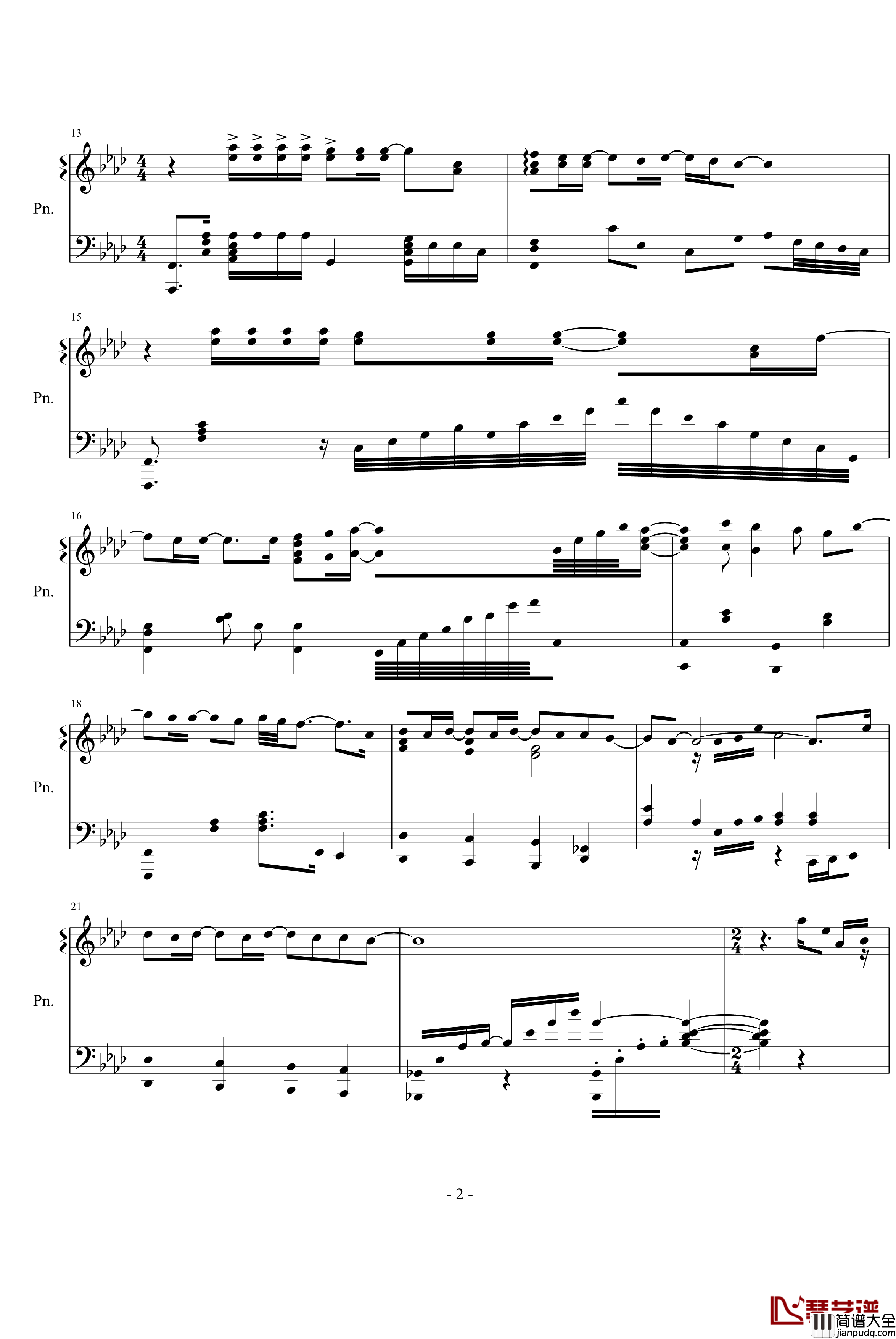 珍珠港主题曲钢琴谱_there_you'll_be_影视