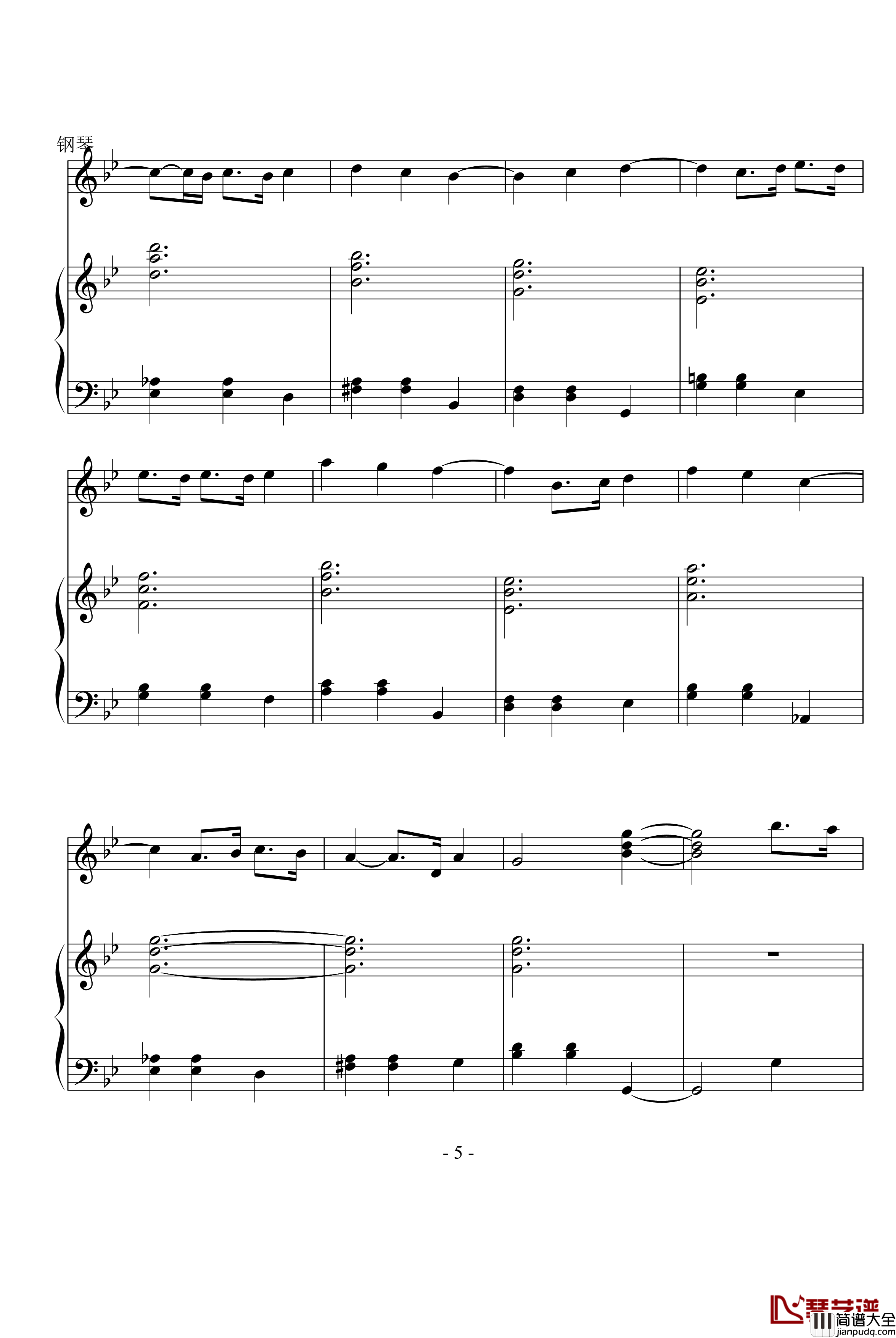 冬日恋歌钢琴谱_小提琴&钢琴_冬季恋歌