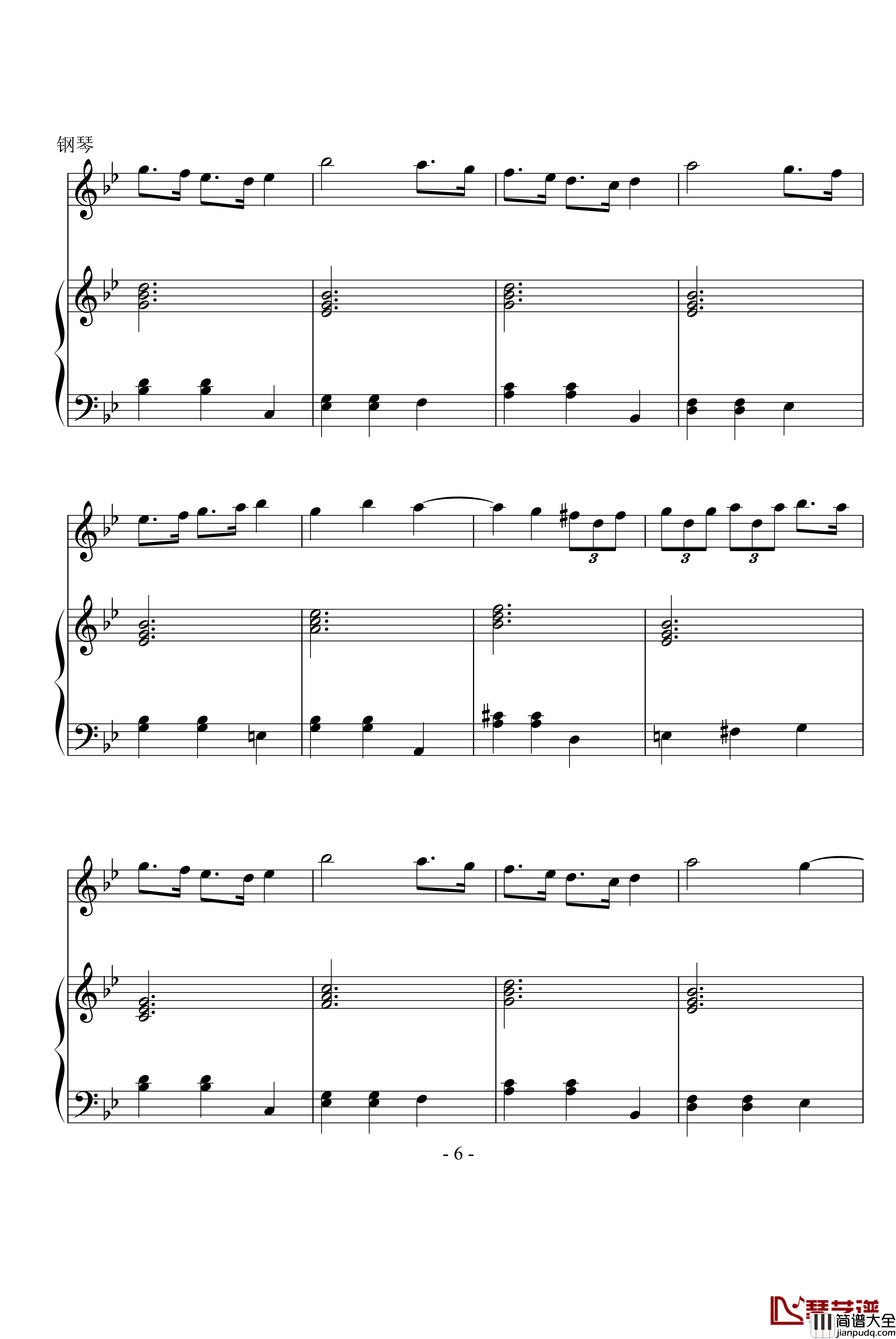 冬日恋歌钢琴谱_小提琴&钢琴_冬季恋歌