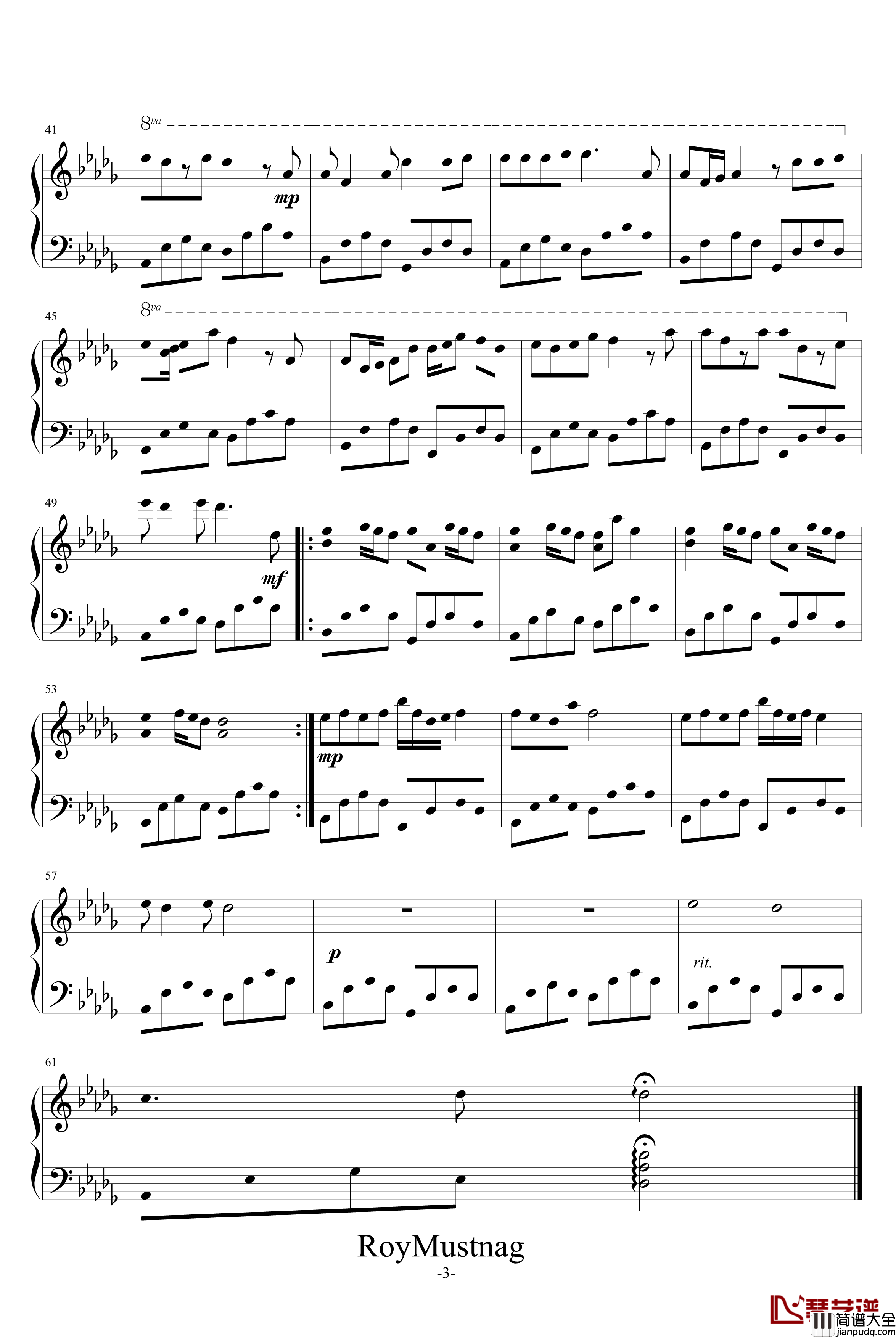 You钢琴谱_寒蝉鸣泣之时_动漫影视