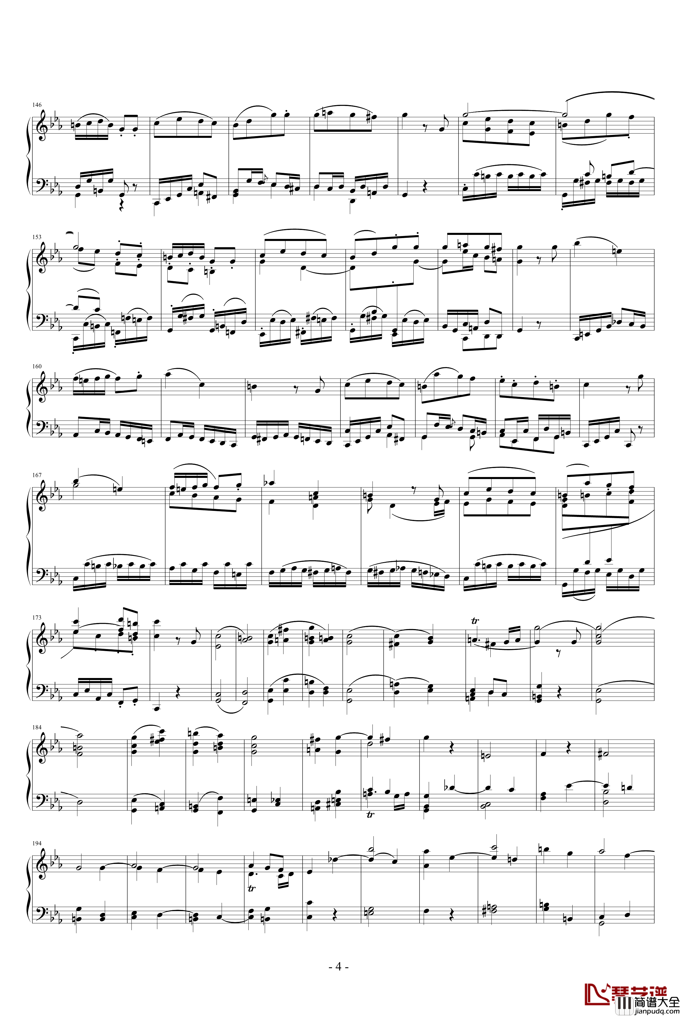 弦乐四重奏K406终乐章钢琴谱_莫扎特