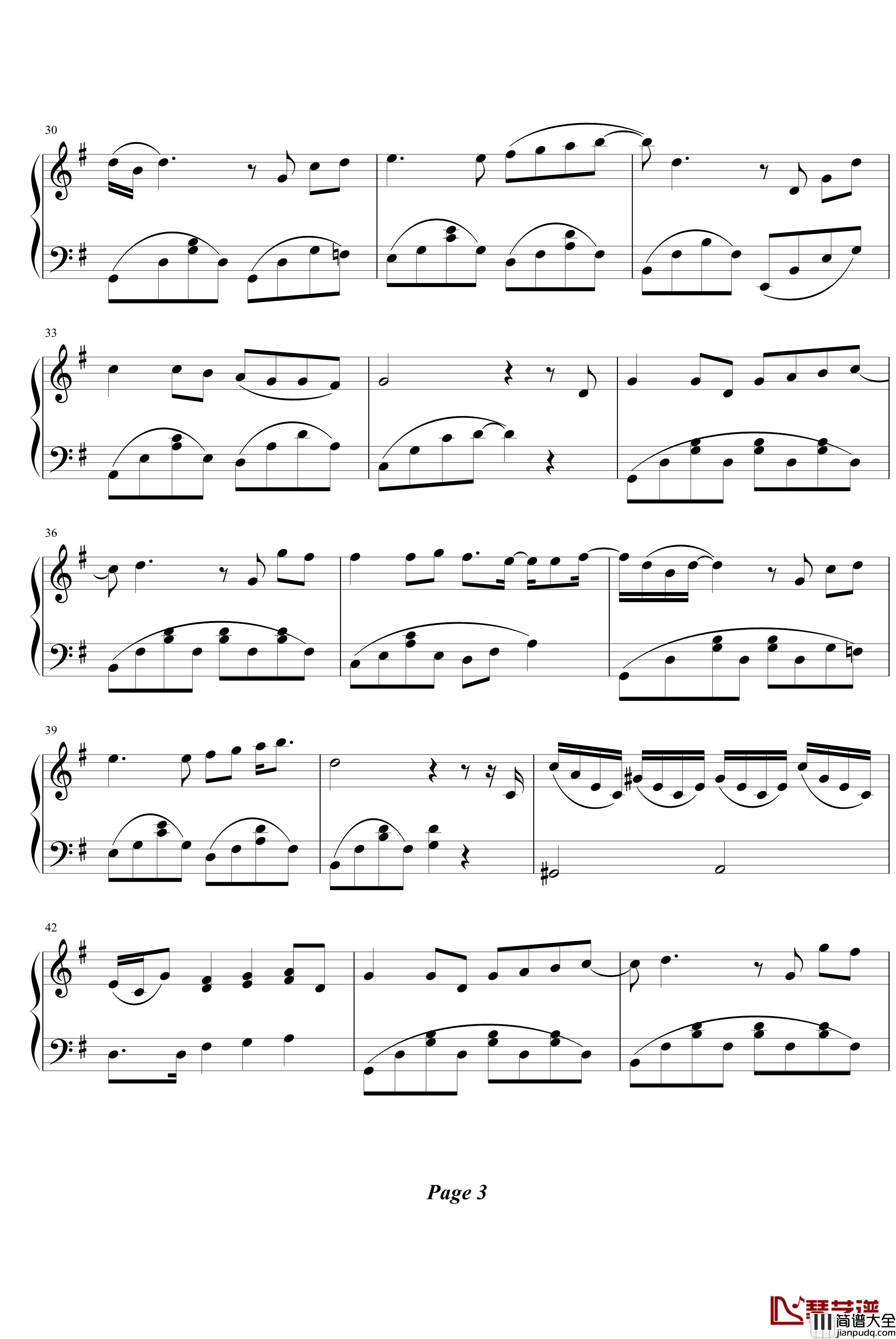 蜗牛钢琴谱_简单版_周杰伦