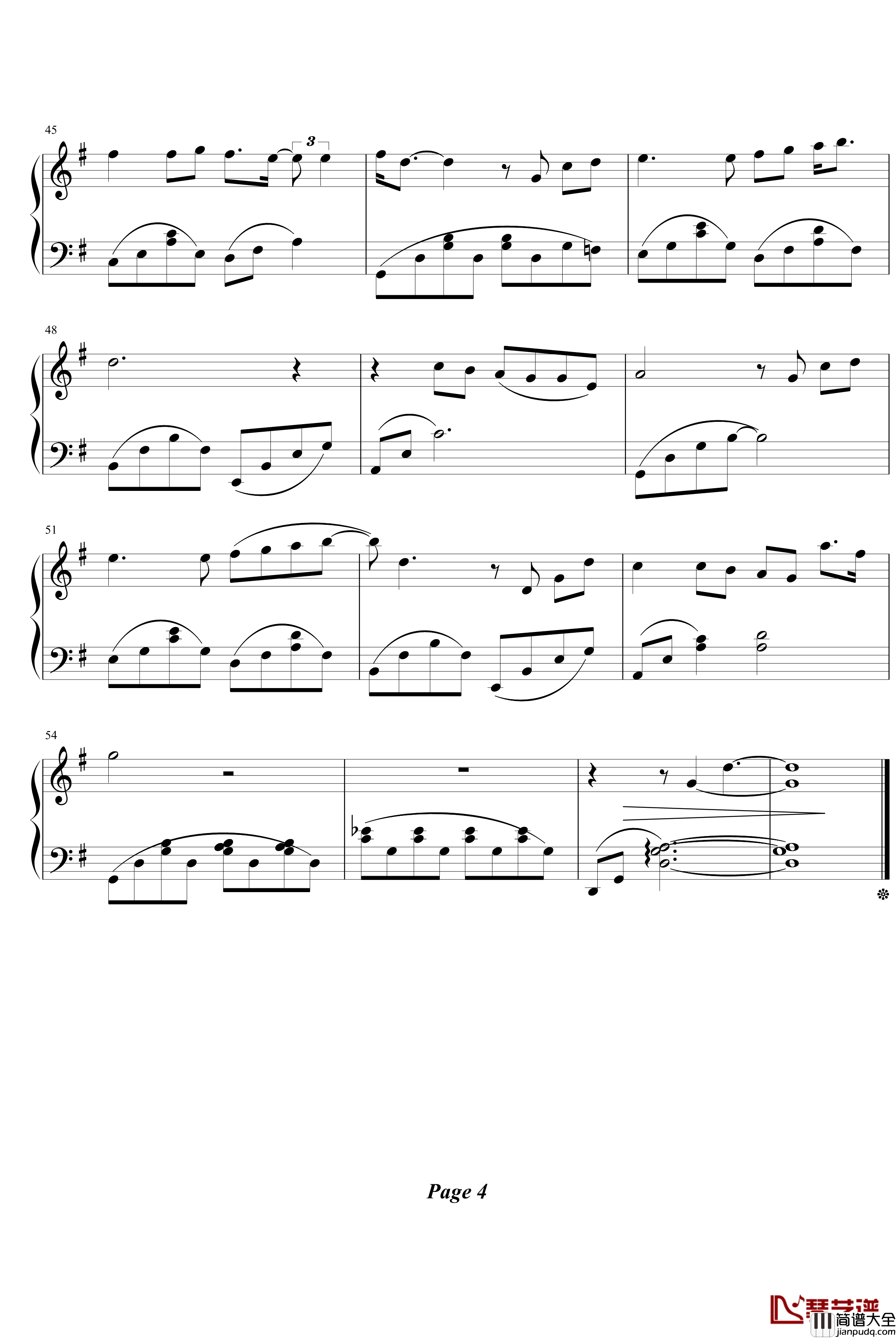 蜗牛钢琴谱_简单版_周杰伦