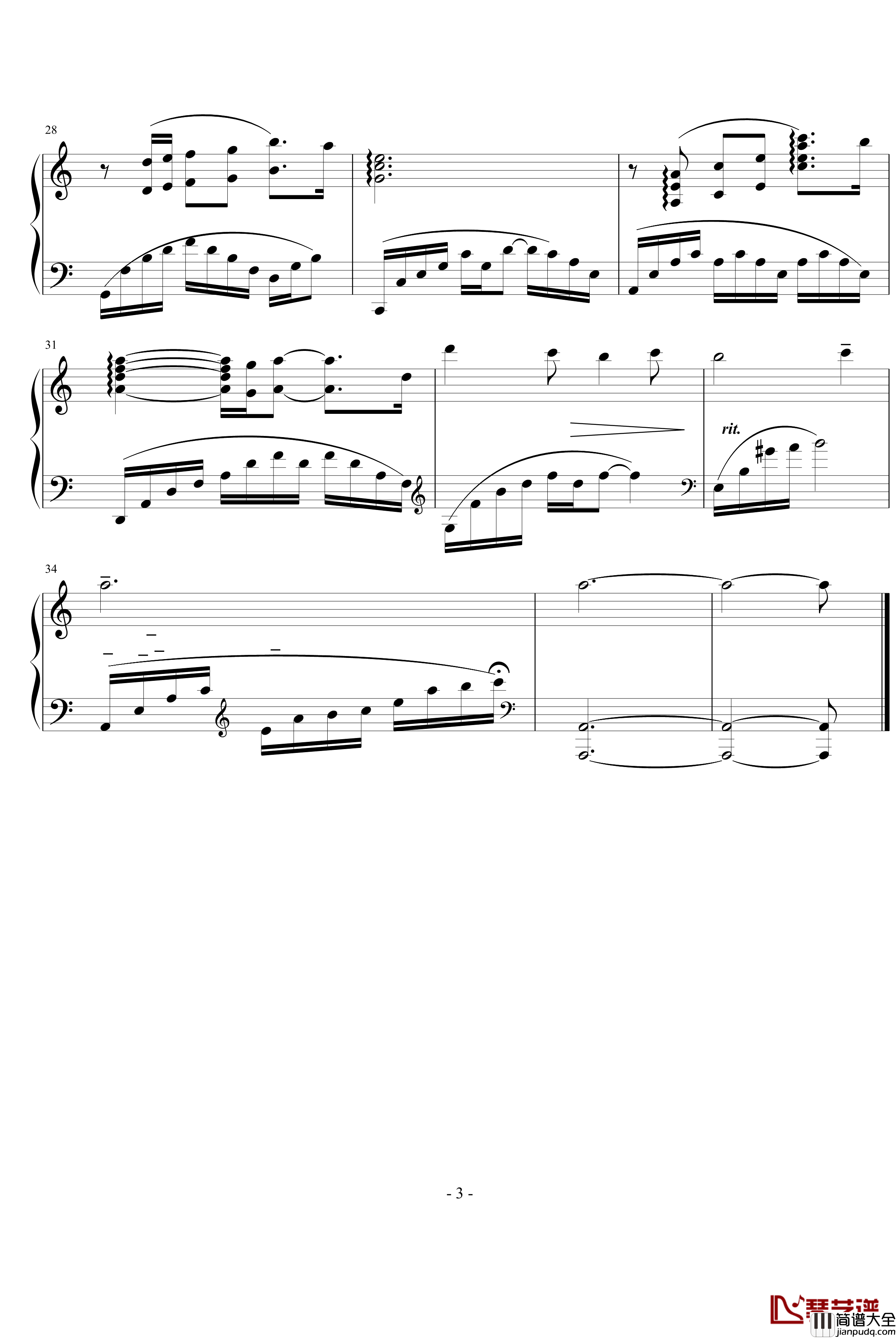 歌未央钢琴谱_演奏版_新上海滩插曲_影视