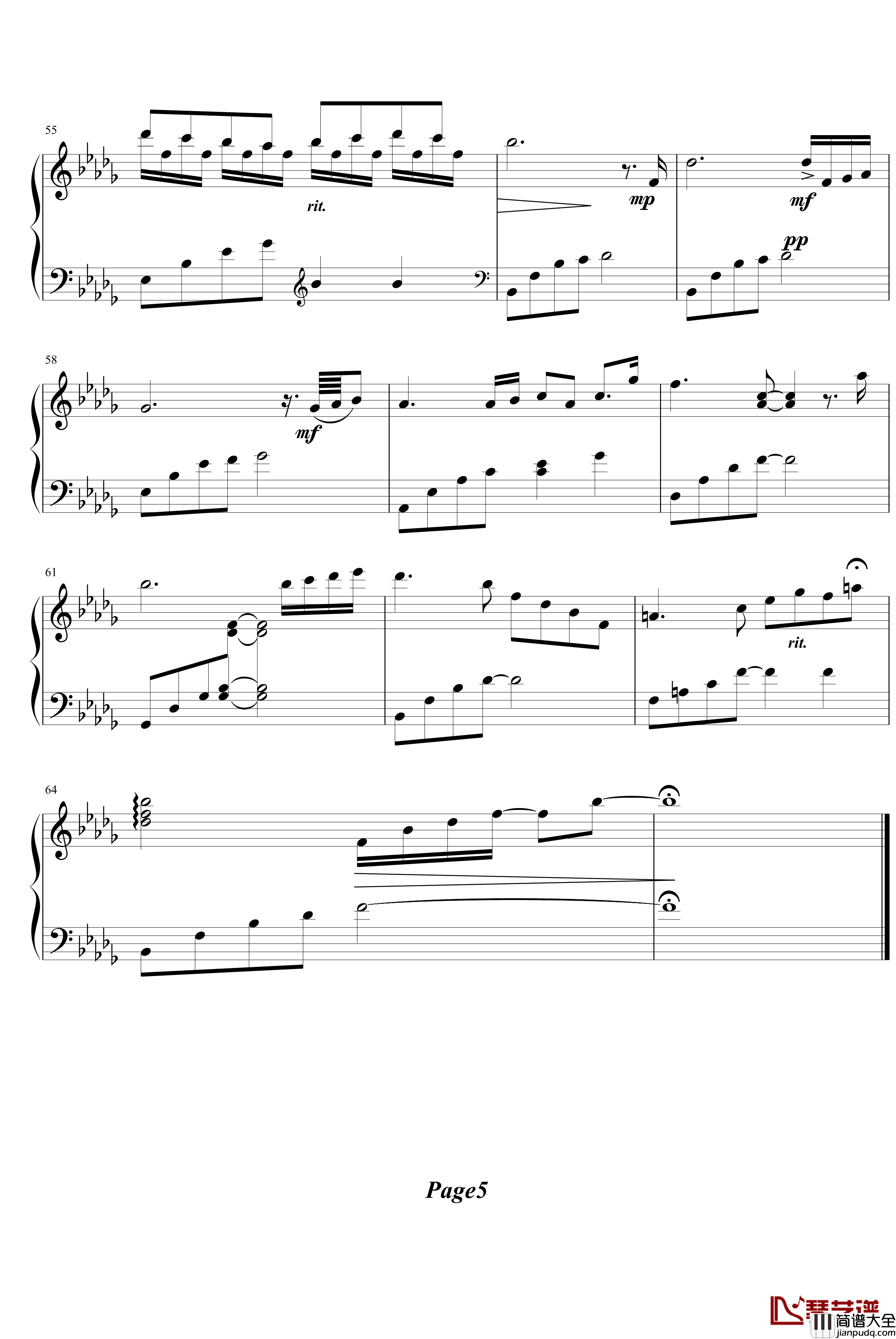 Tears眼泪钢琴曲钢琴谱_綾楓版_蓝色生死恋