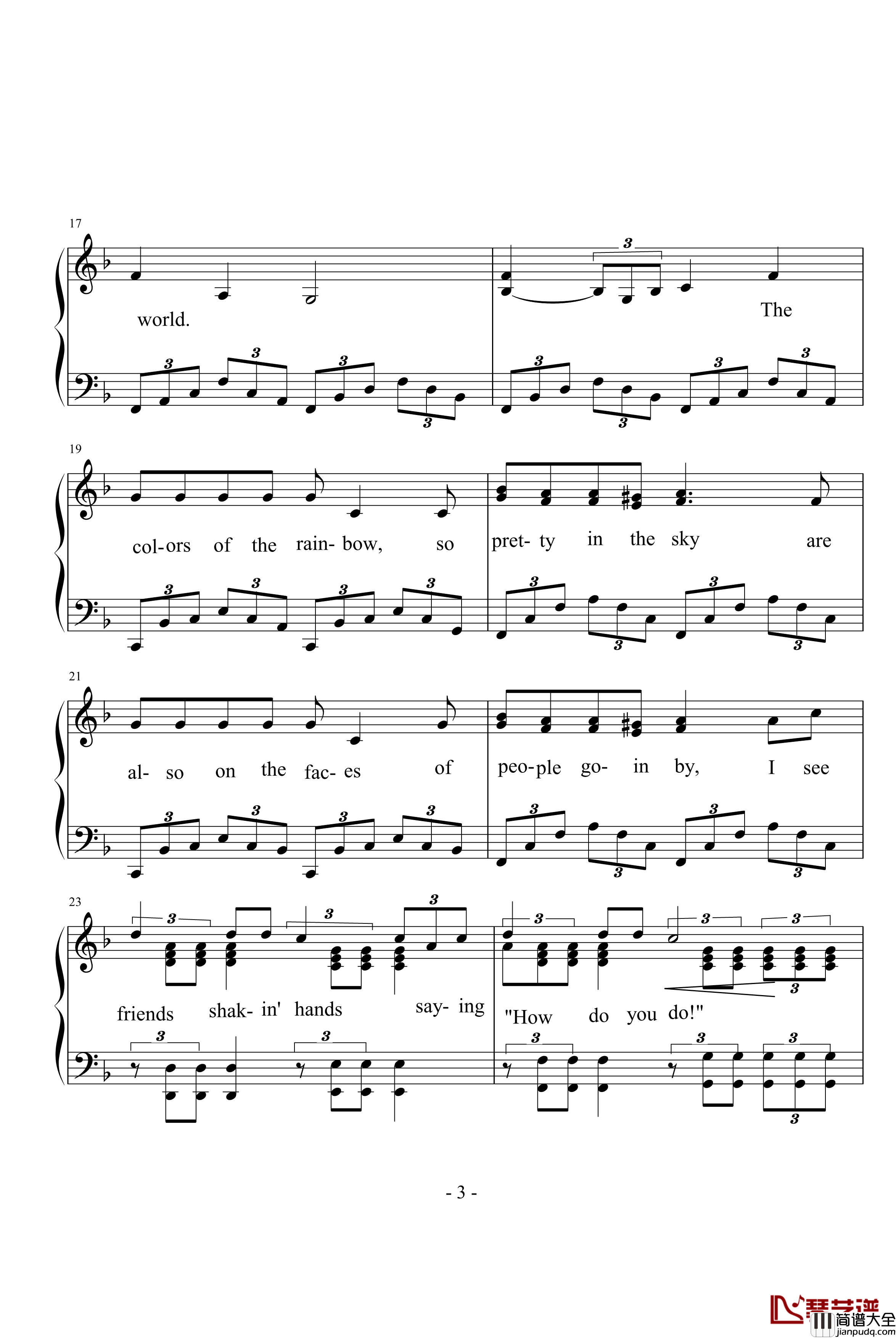 What_A_Wonderful_World钢琴谱_经典布鲁斯_Louis_Armstrong