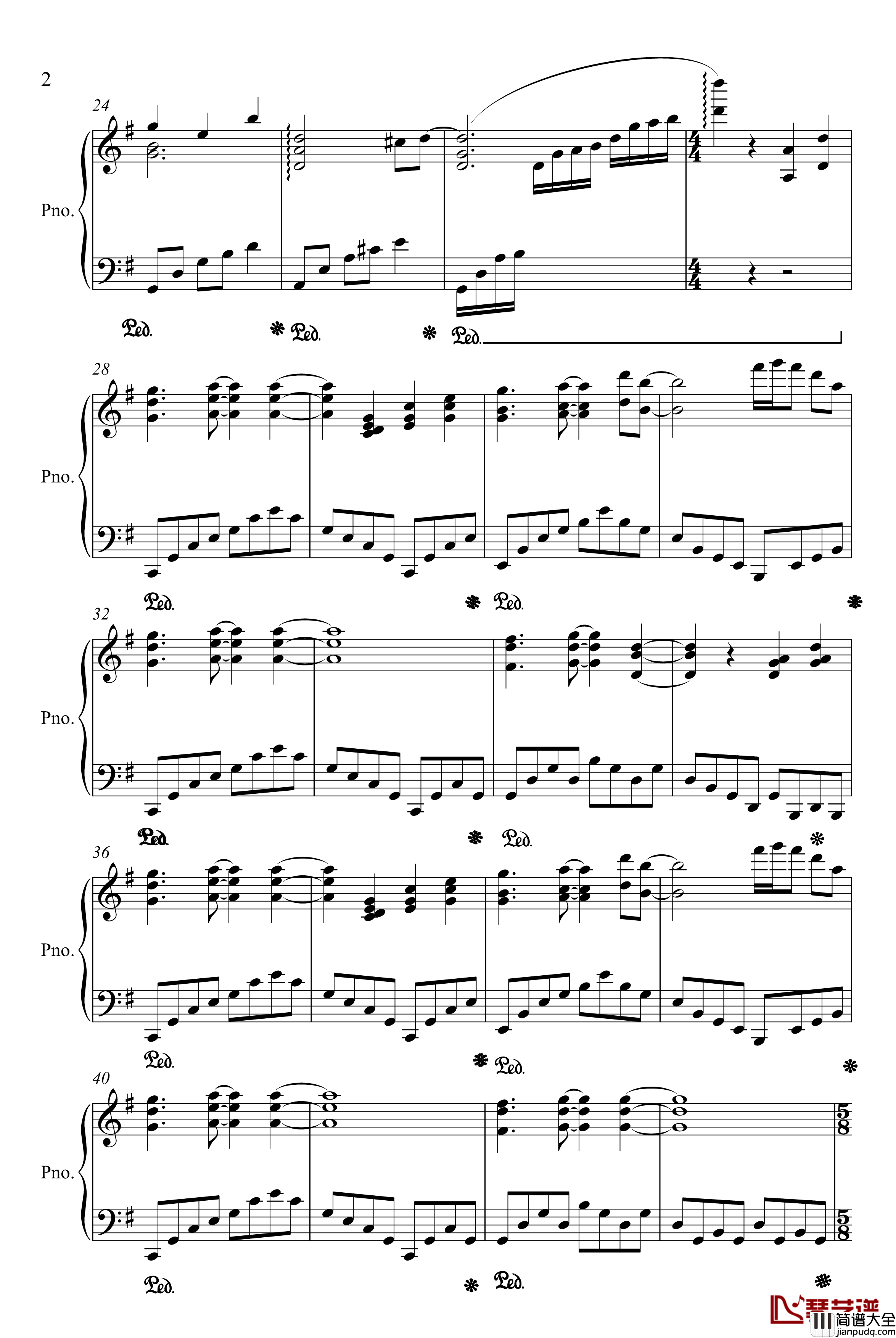 CLANNAD_OP钢琴谱_時を刻む唄_动漫影视