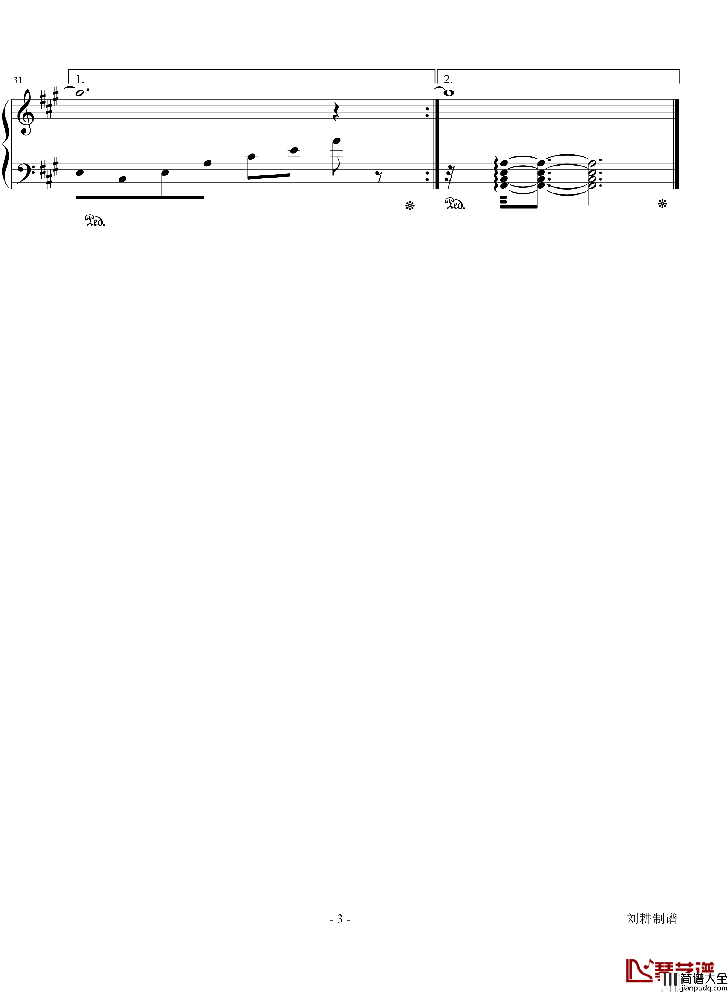 樱桃小丸子钢琴谱_动漫影视