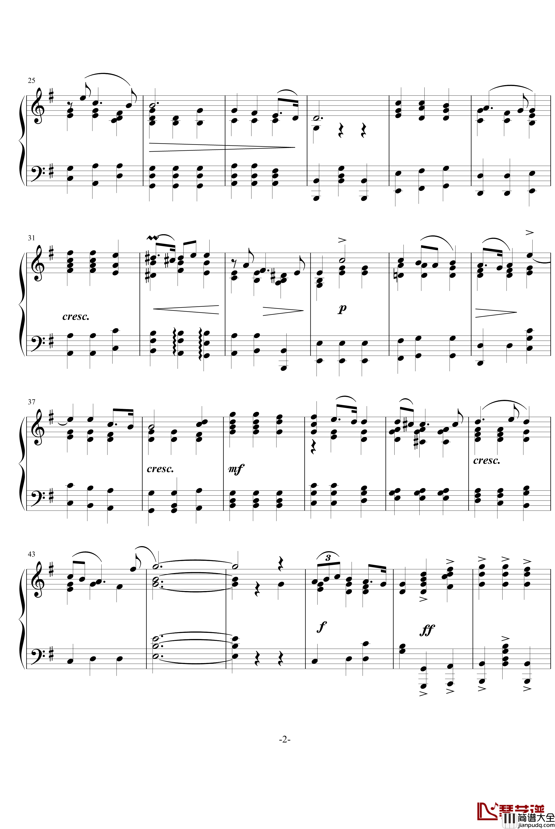 广板钢琴谱_亨德尔