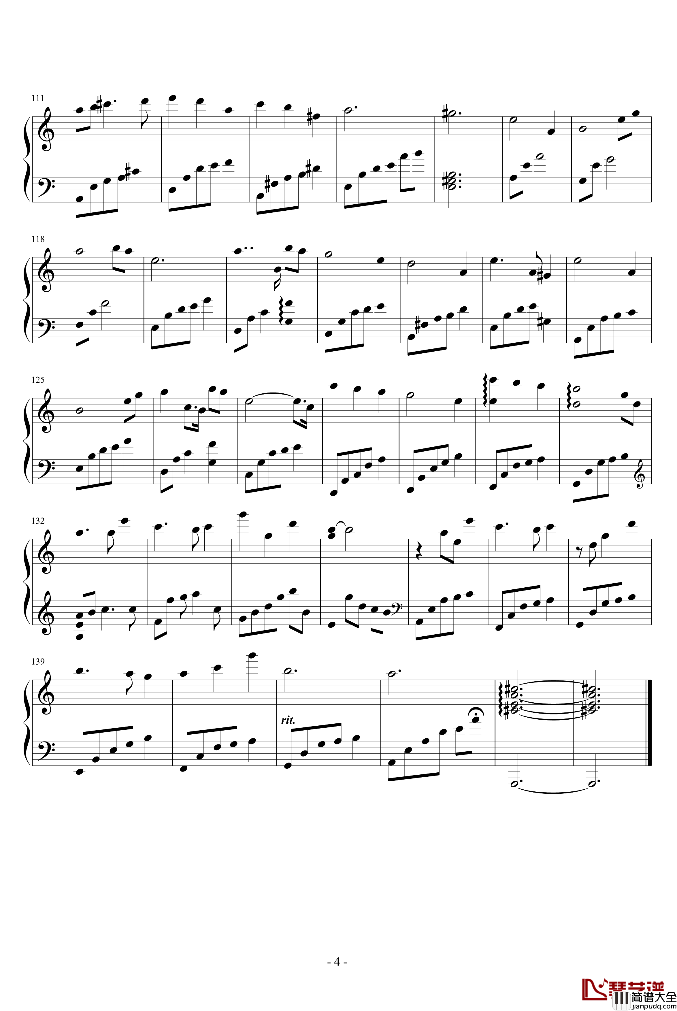 星をかった日钢琴谱_动漫影视