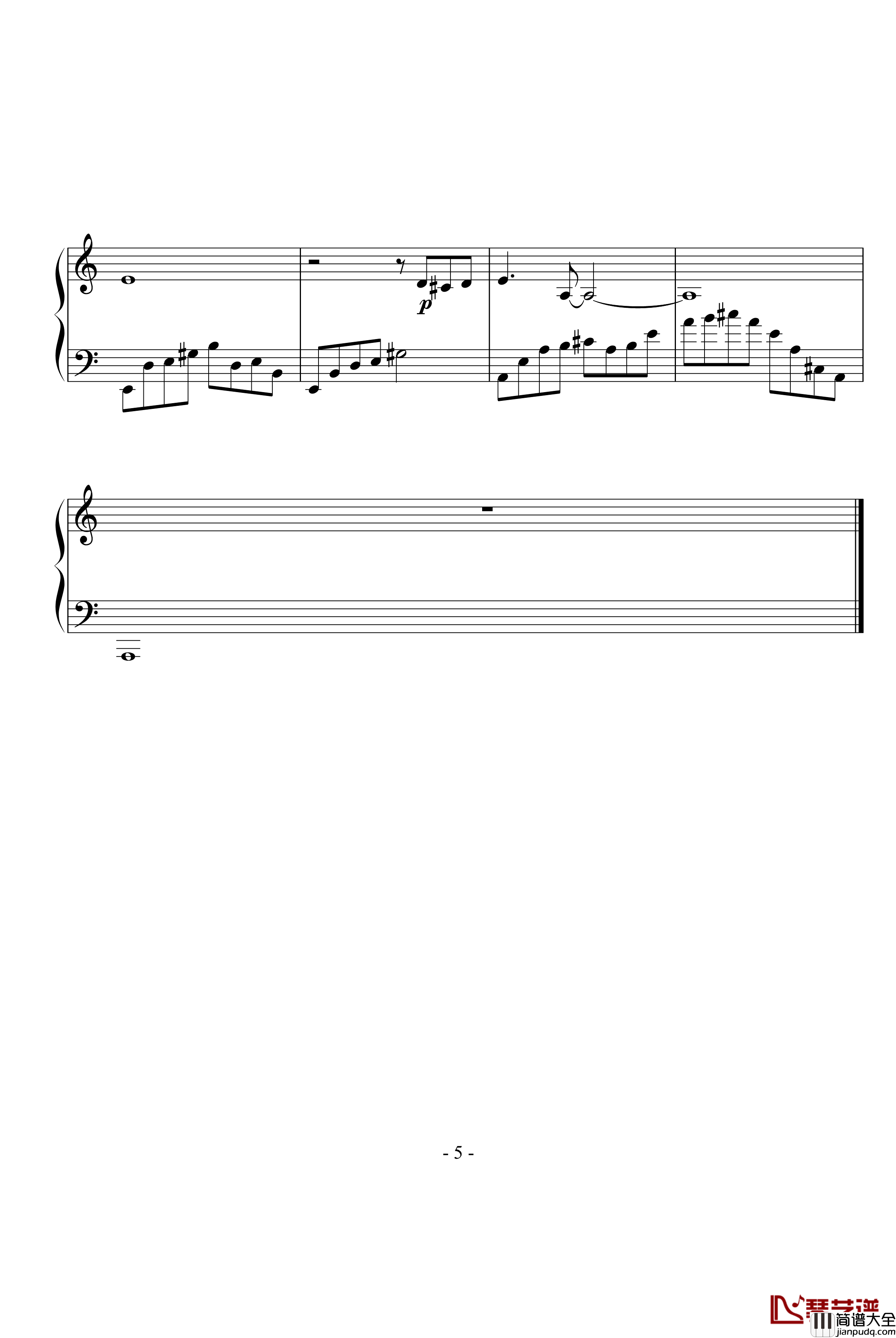 天使的孤独钢琴谱_DB