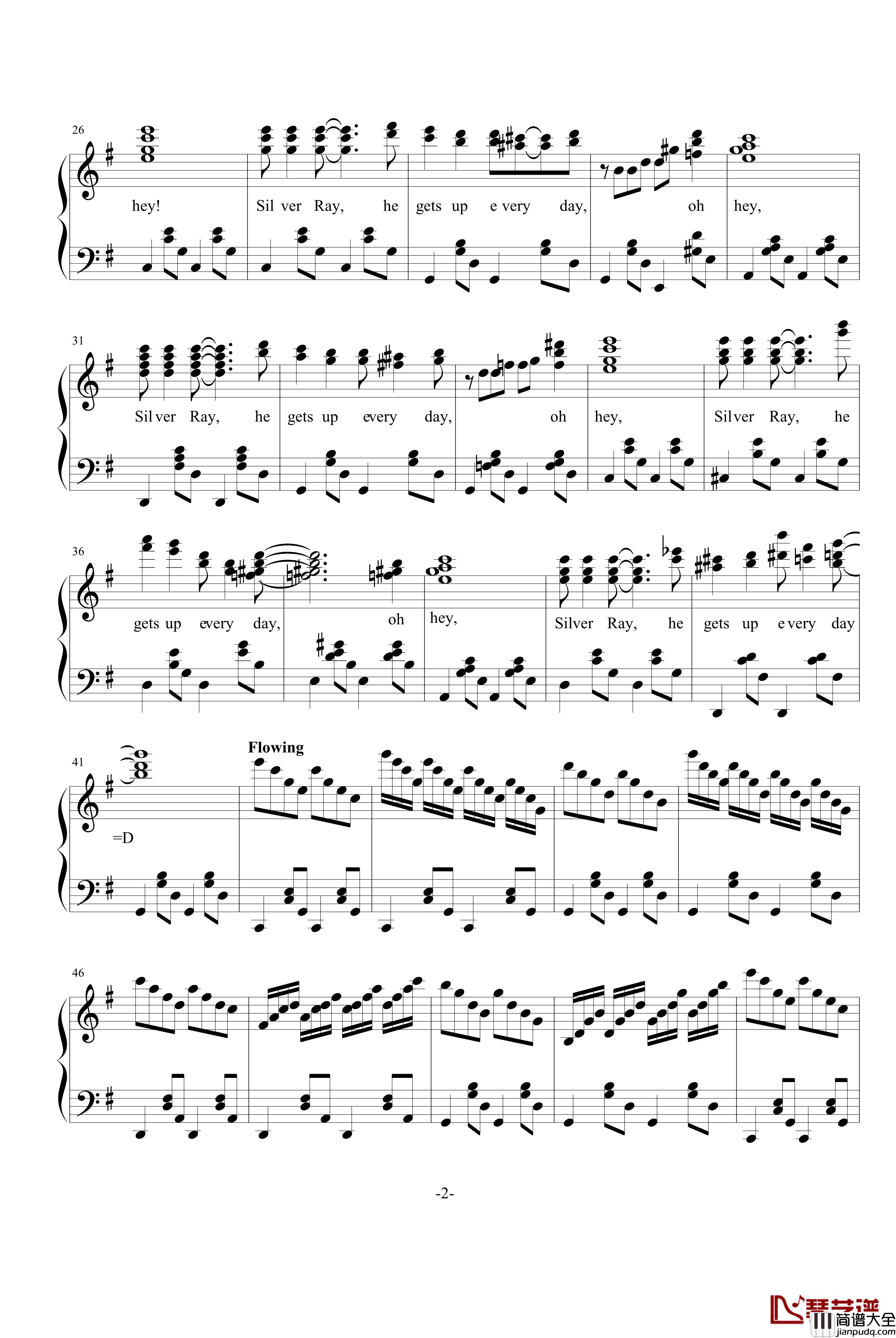 Good_Morning_SilverRay钢琴谱_每一天