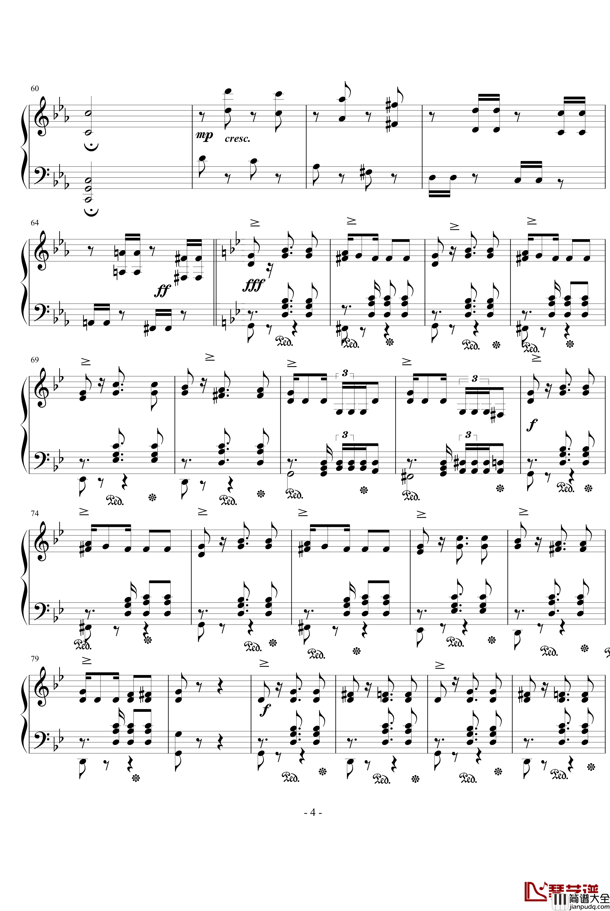 自由舞曲钢琴谱_prince664592