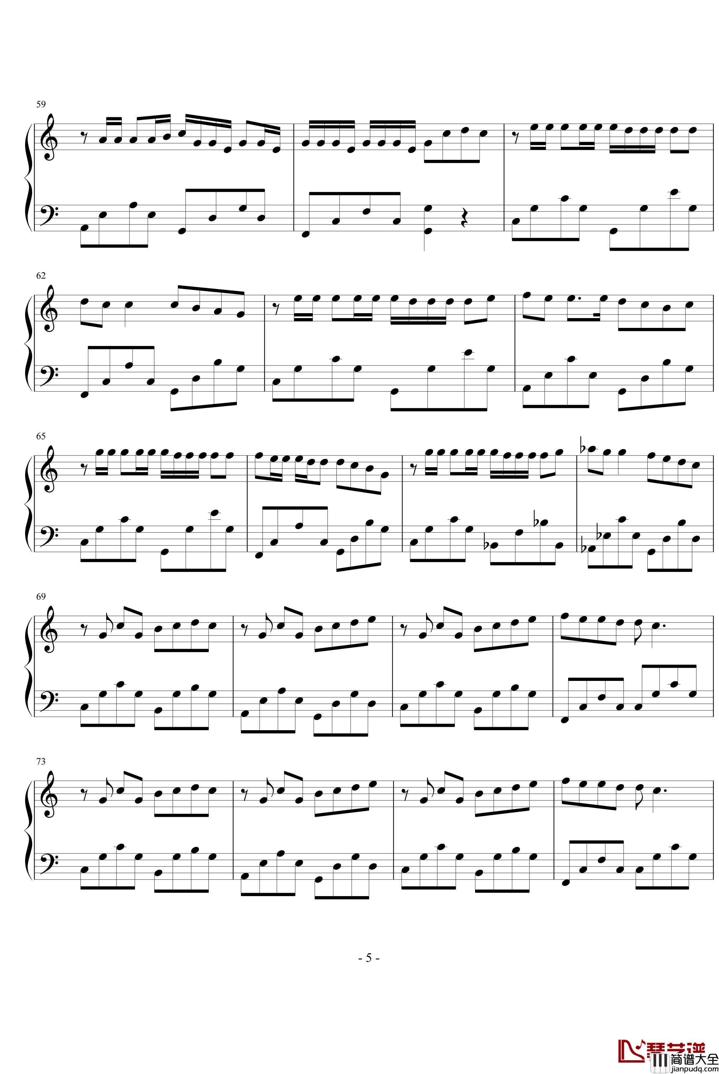 小宇宙钢琴谱_苏打绿