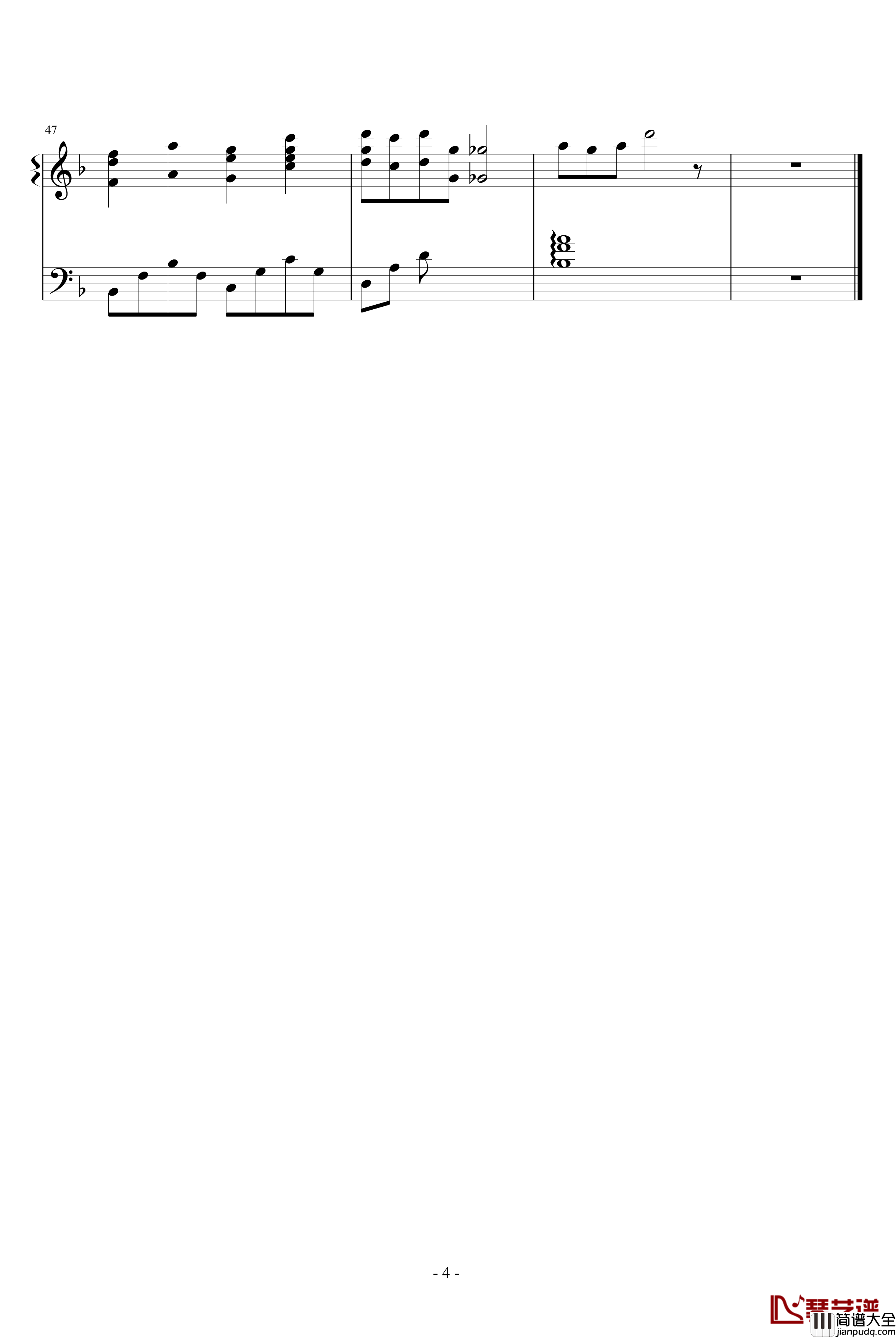 奏之曲钢琴谱_动漫影视