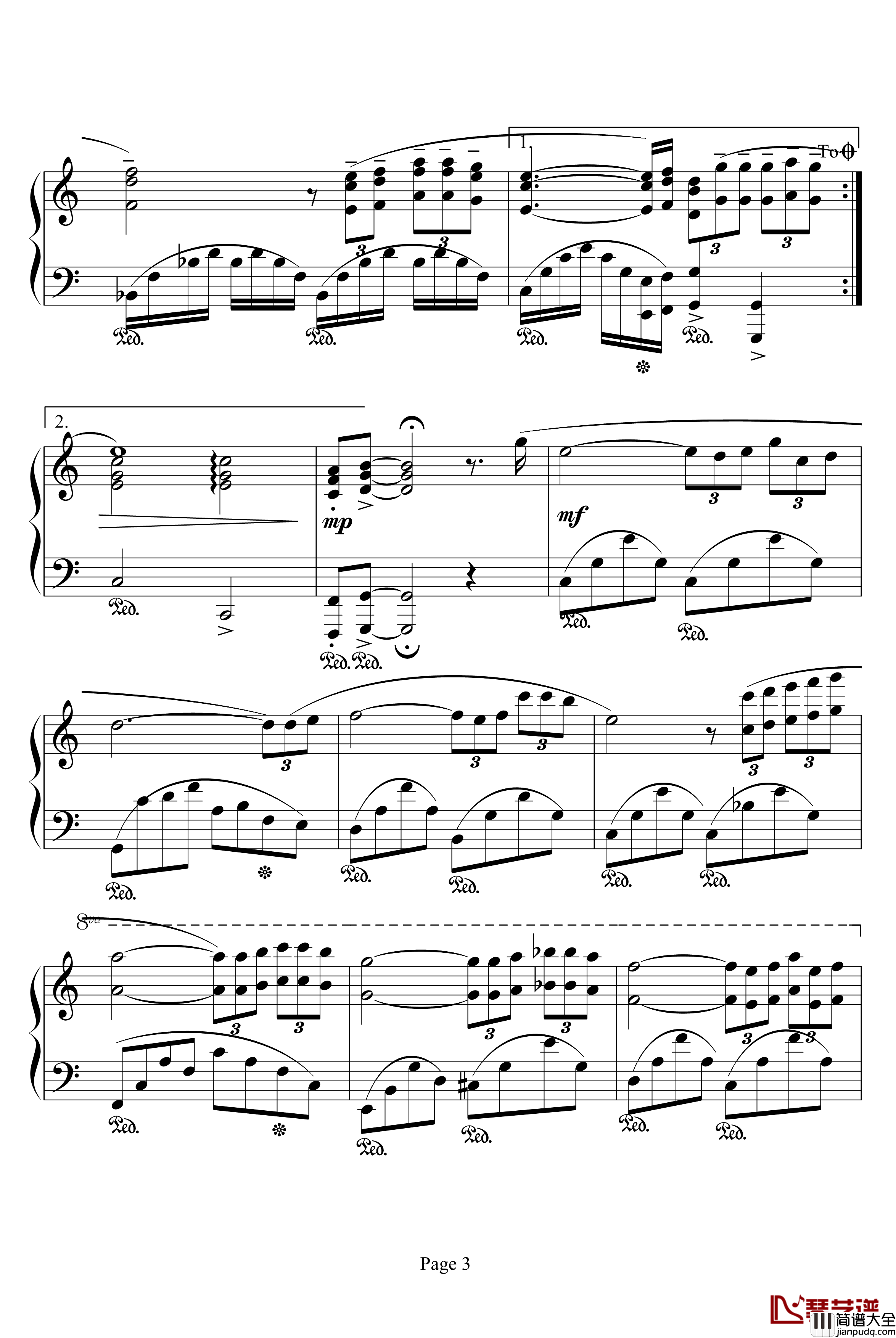 渔光曲钢琴谱_克莱德曼