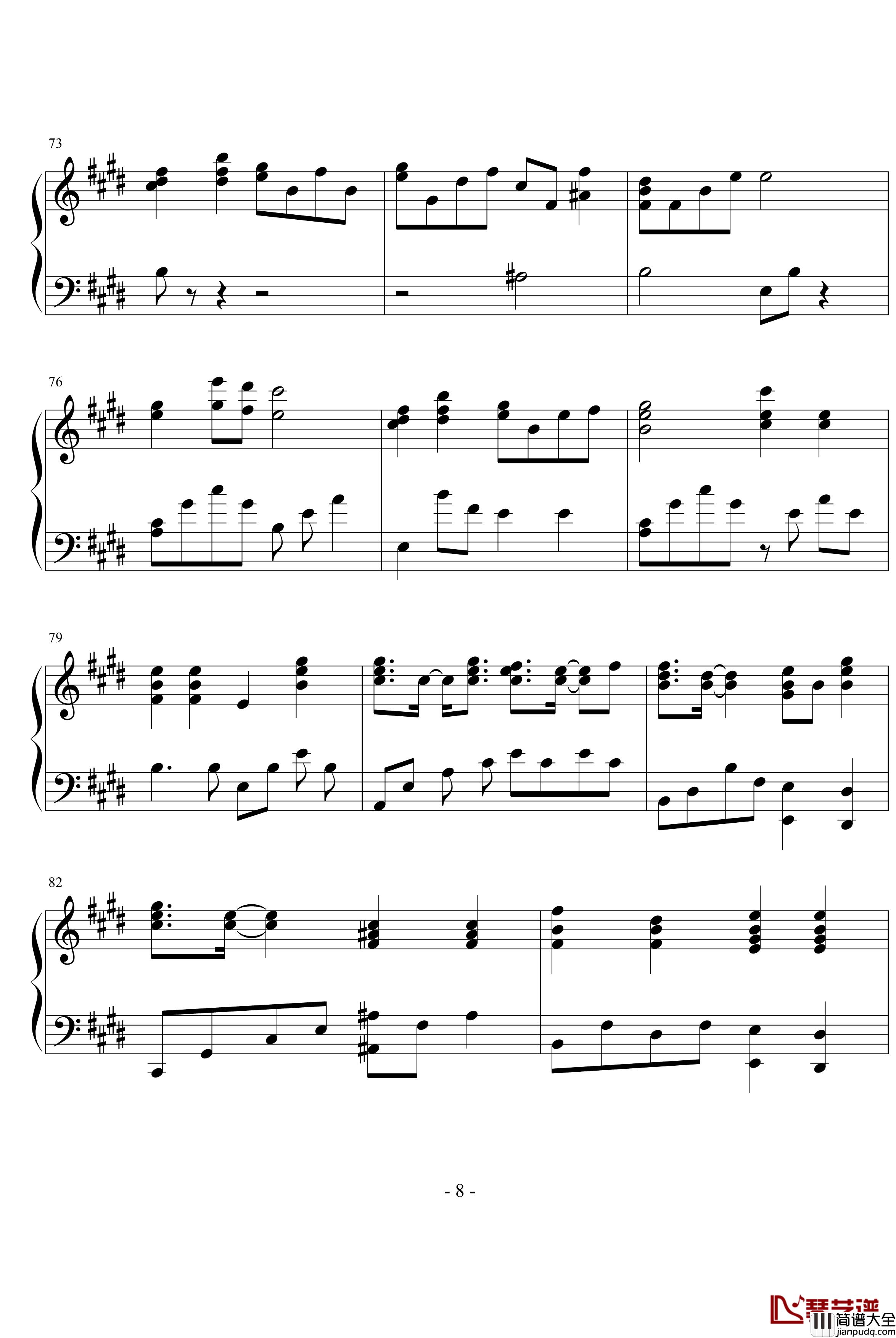 天使的旋律钢琴谱_天使たちのメロディー__动漫影视