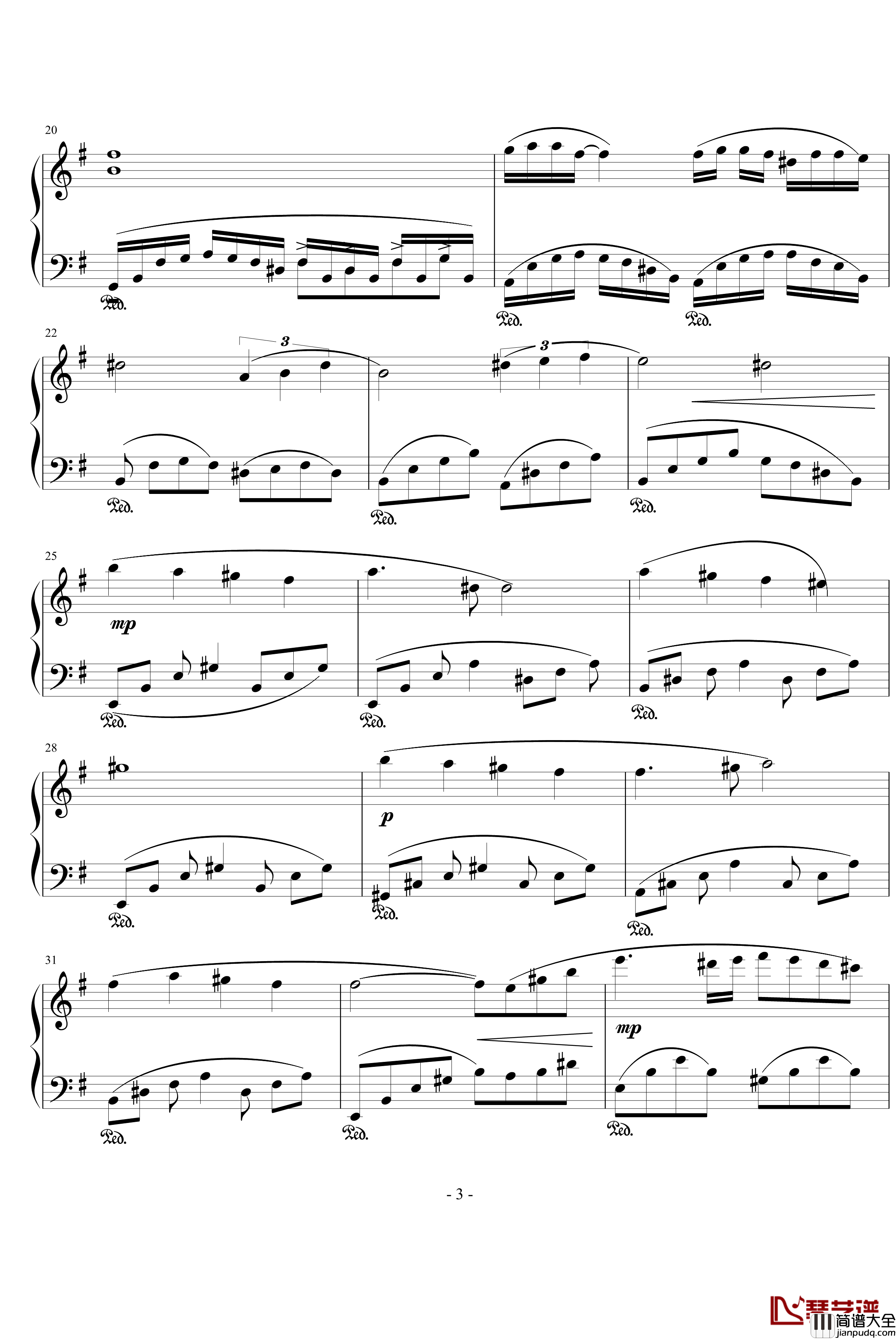 心海中的缠绵钢琴谱_prince664592