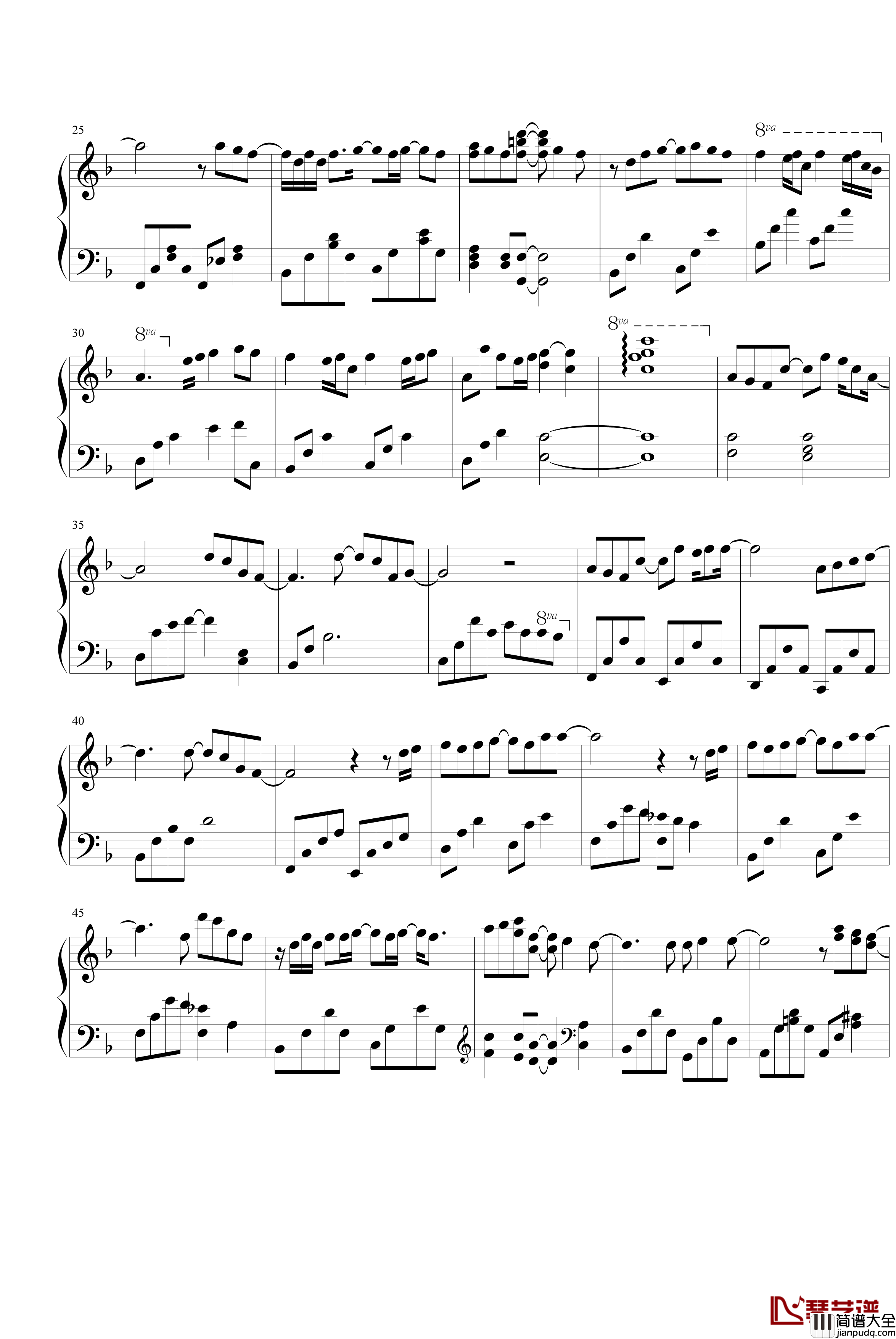 带我走钢琴谱_杨丞琳