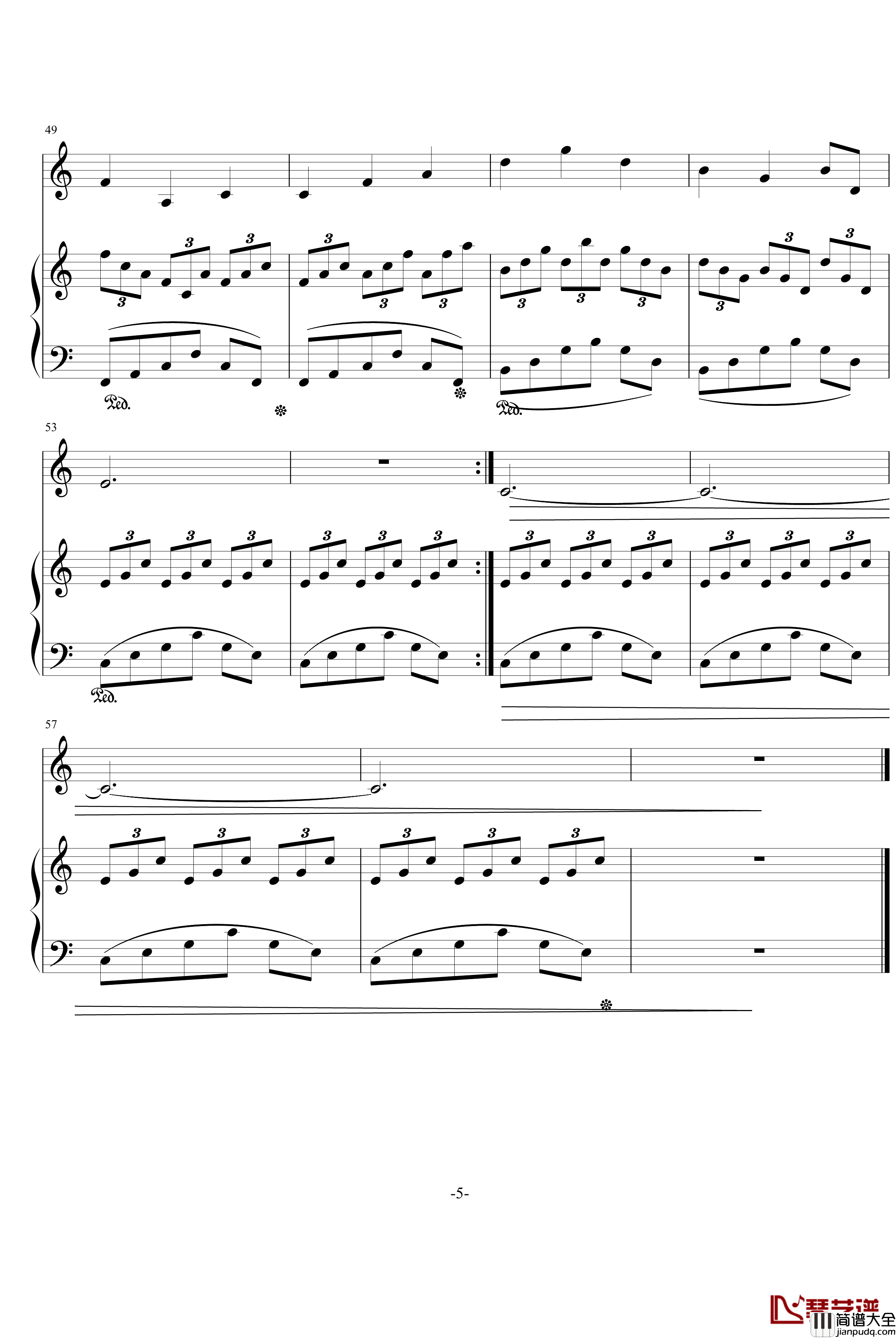 雪夜钢琴谱_3028102