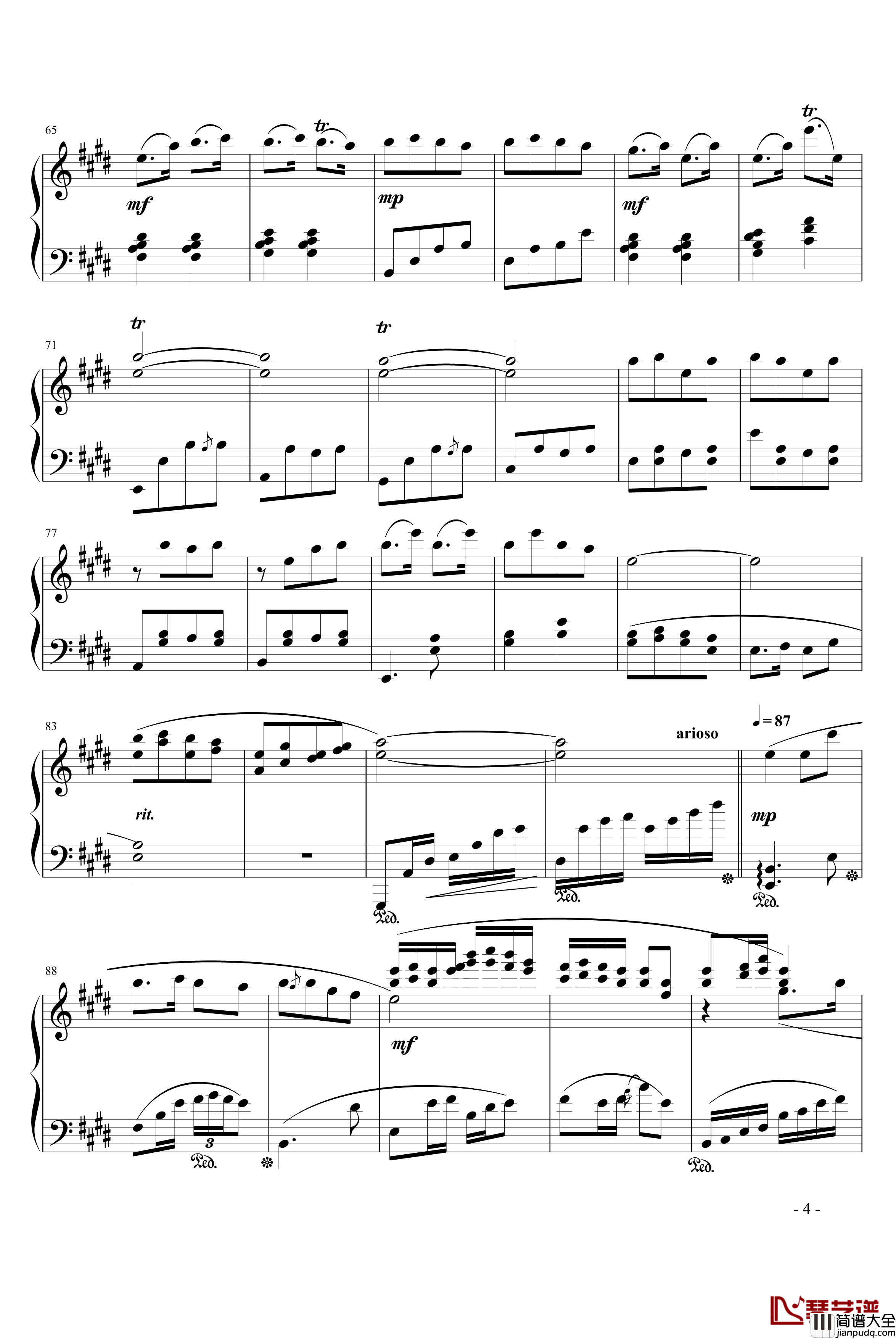 狂想曲钢琴谱_902chang