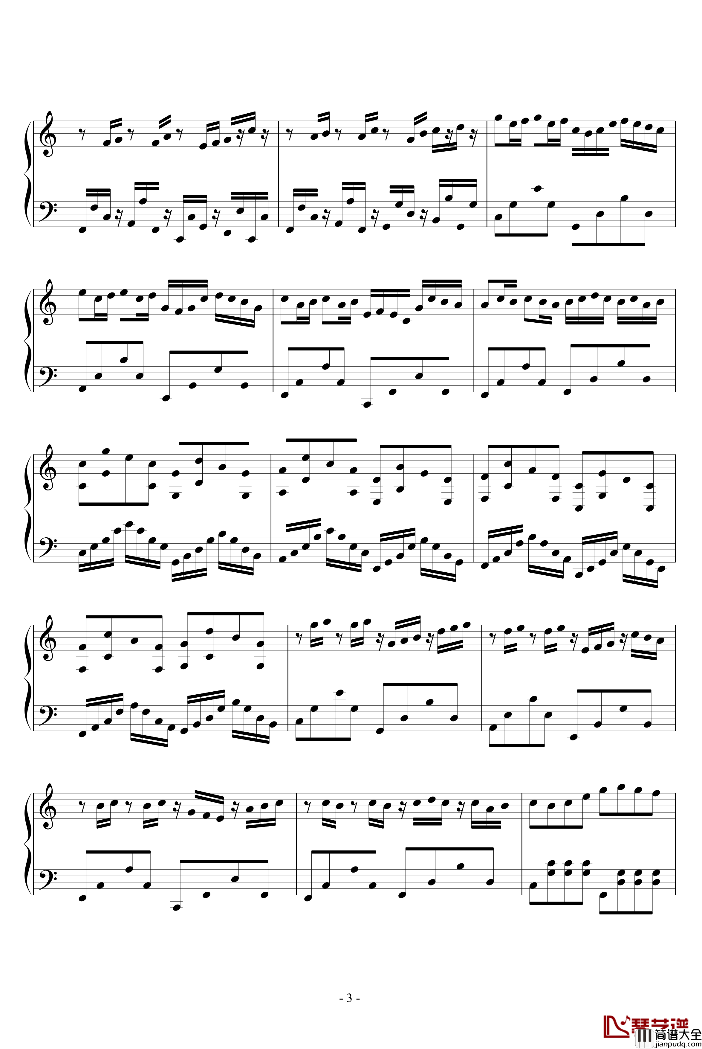 卡农圣诞夜钢琴谱_V冲啊