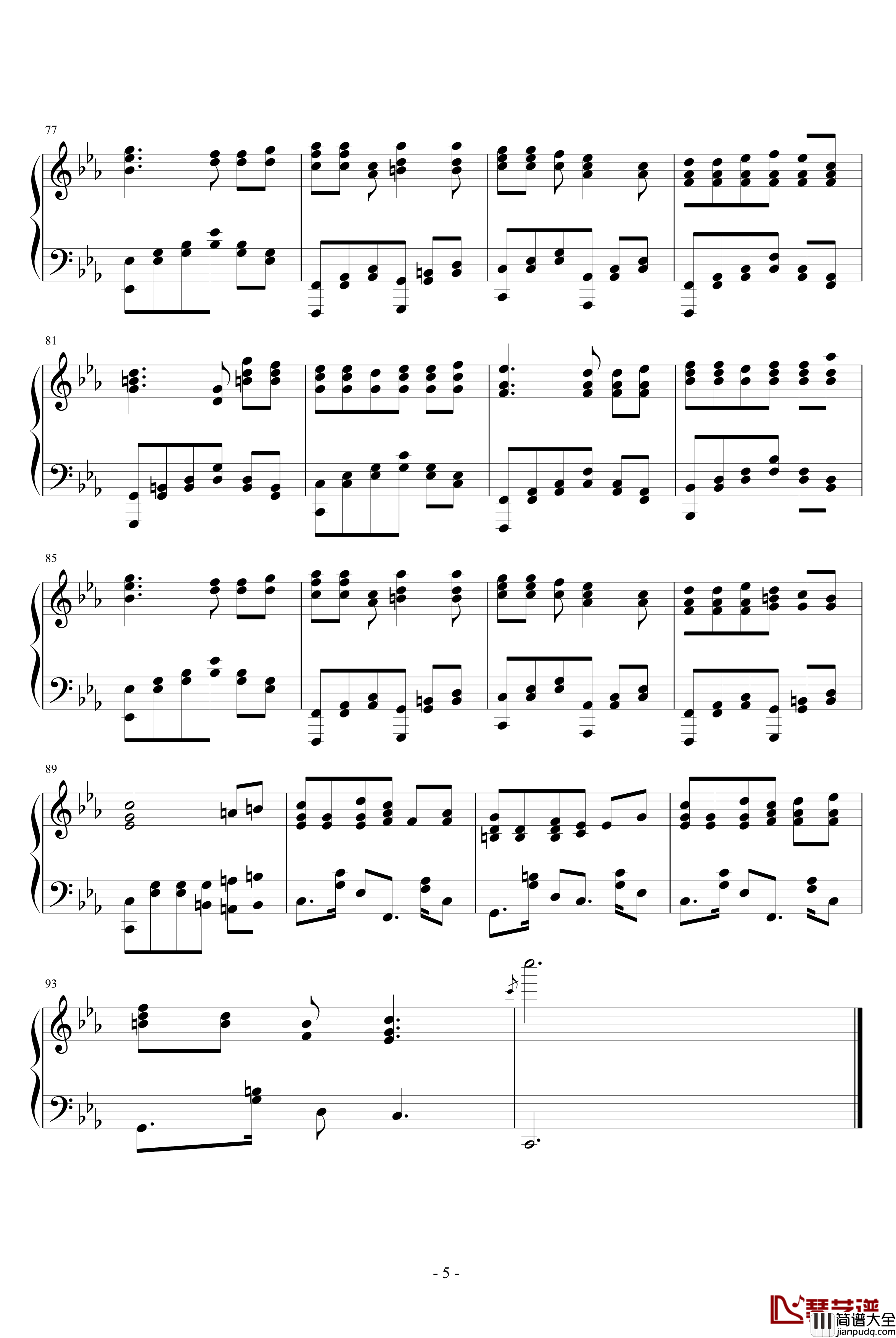 星空下的泪钢琴谱_WindChou