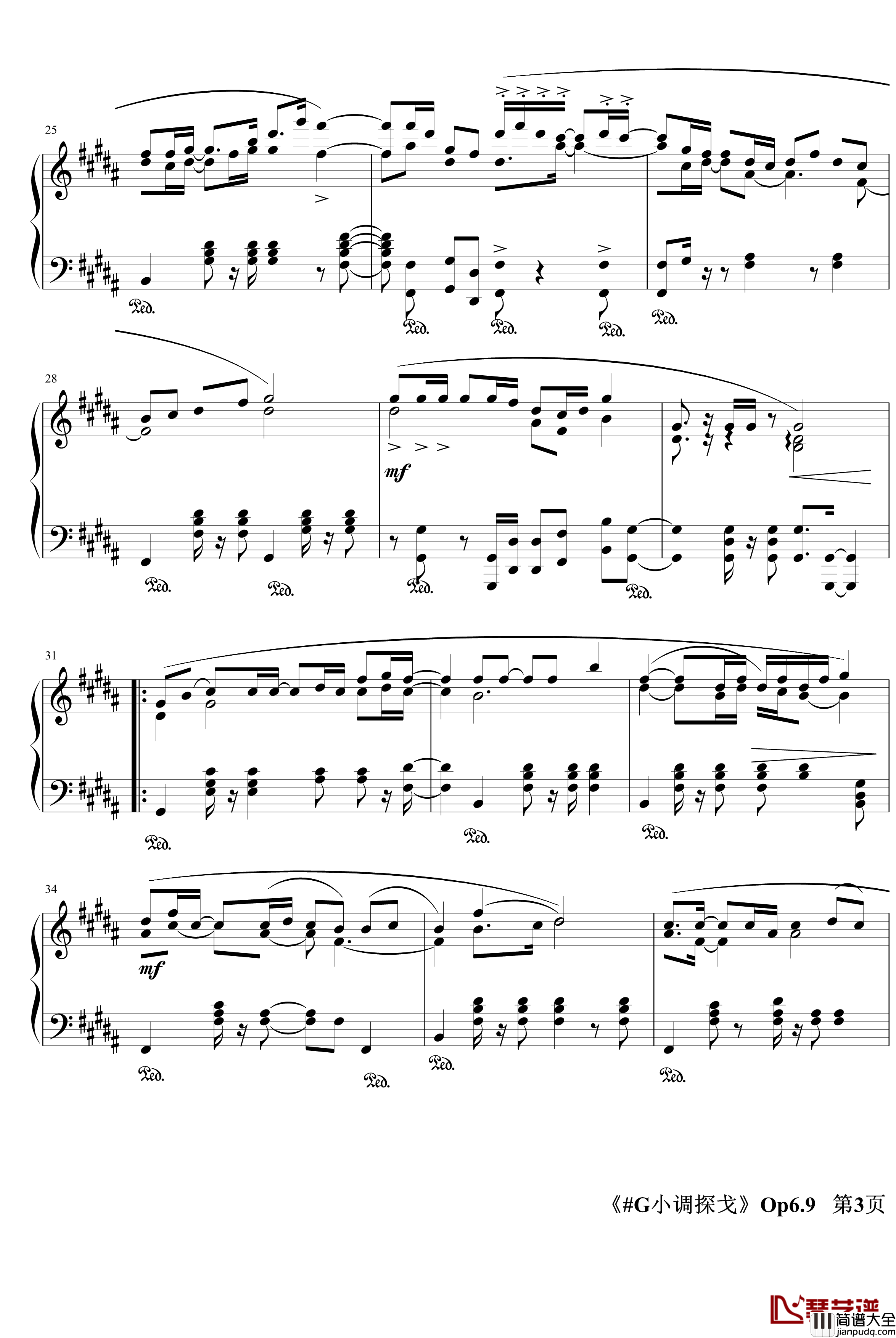 G大调探戈Op6.9钢琴谱_The_style_of_Chinese_jerry5743