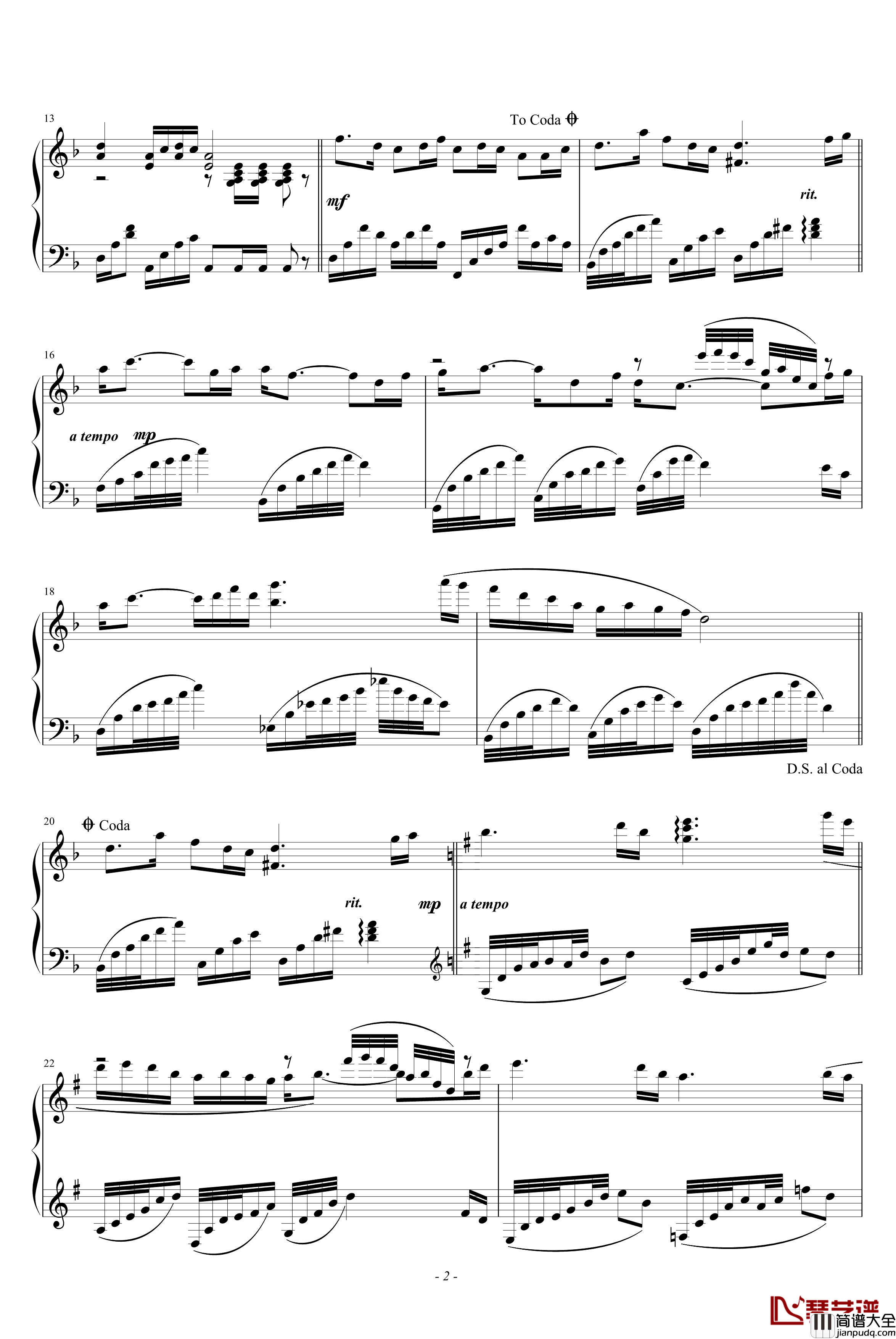 花恋钢琴谱_未知分类