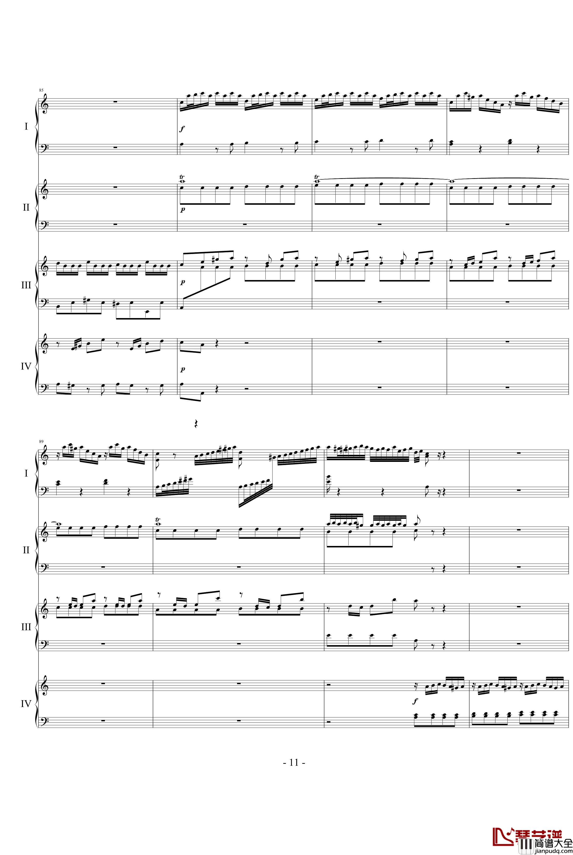 巴赫为四架钢琴写的钢琴协奏曲钢琴谱_巴赫_P.E.Bach