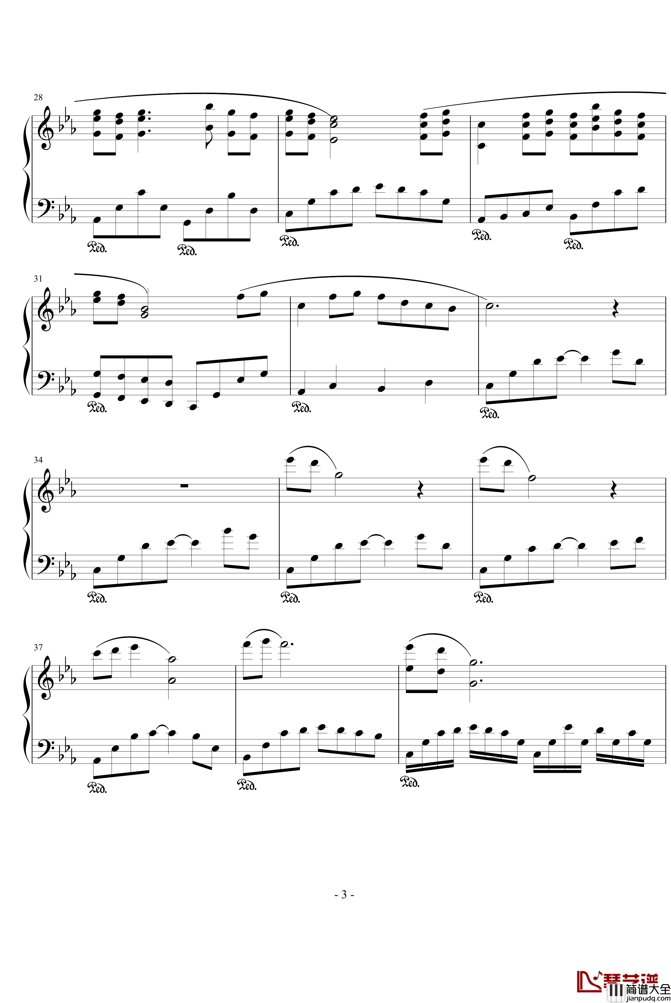 西湖泪钢琴谱_惜别_薄荷草