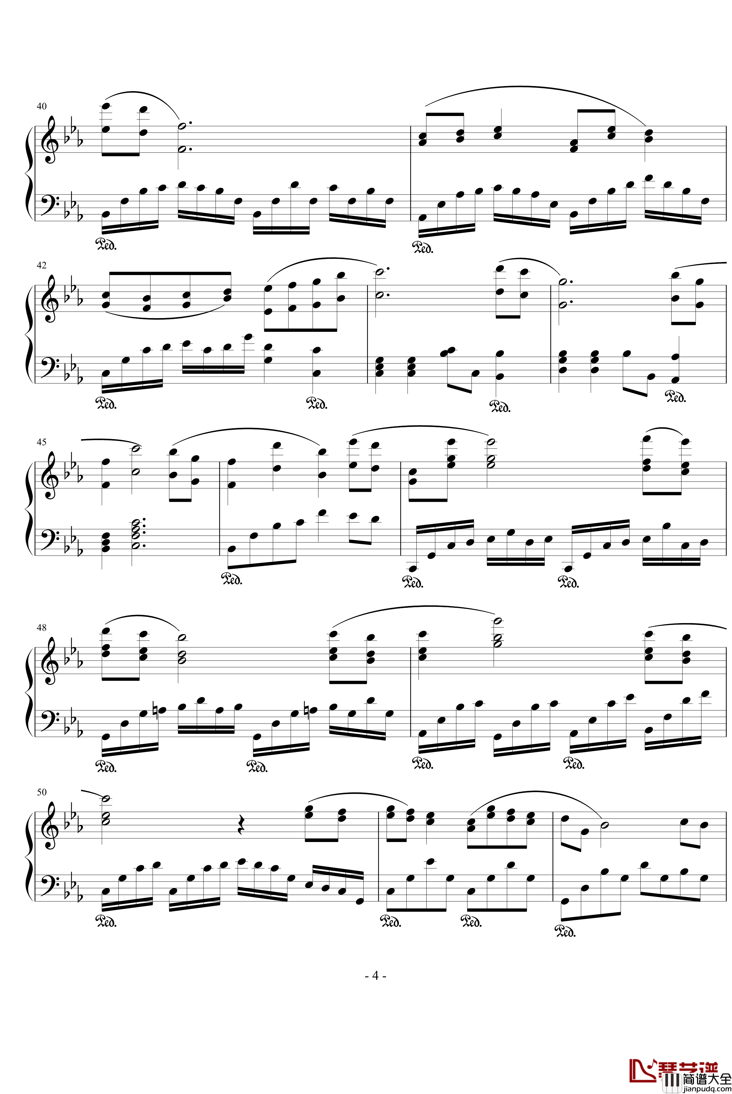 西湖泪钢琴谱_惜别_薄荷草