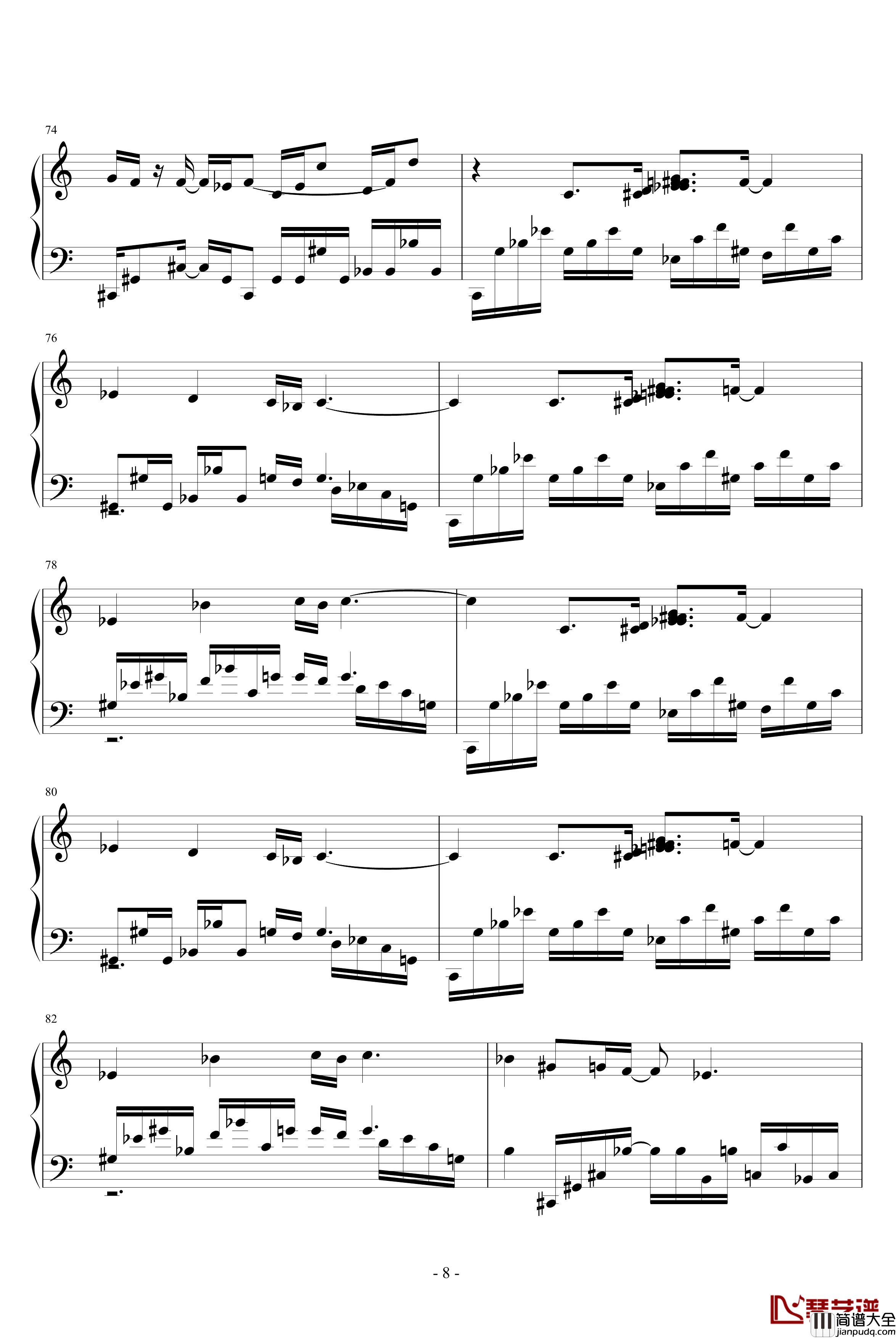 黑十字天马骑士曲钢琴谱_暴风雷电_吴大鹏