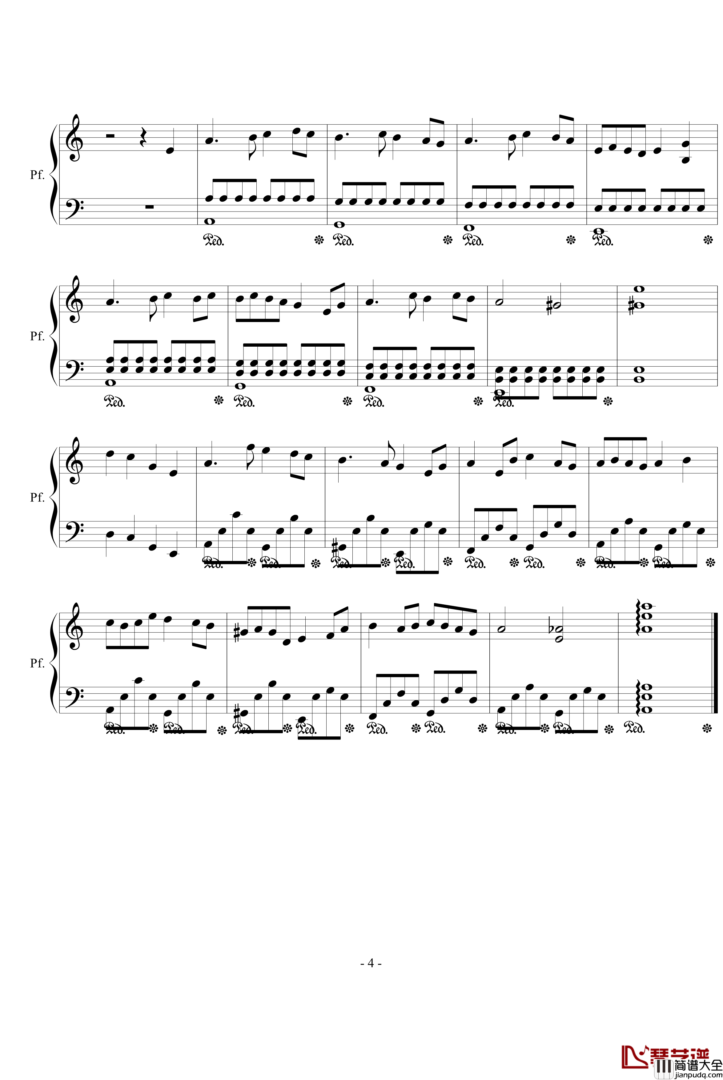 烟的味道钢琴谱_Araneida