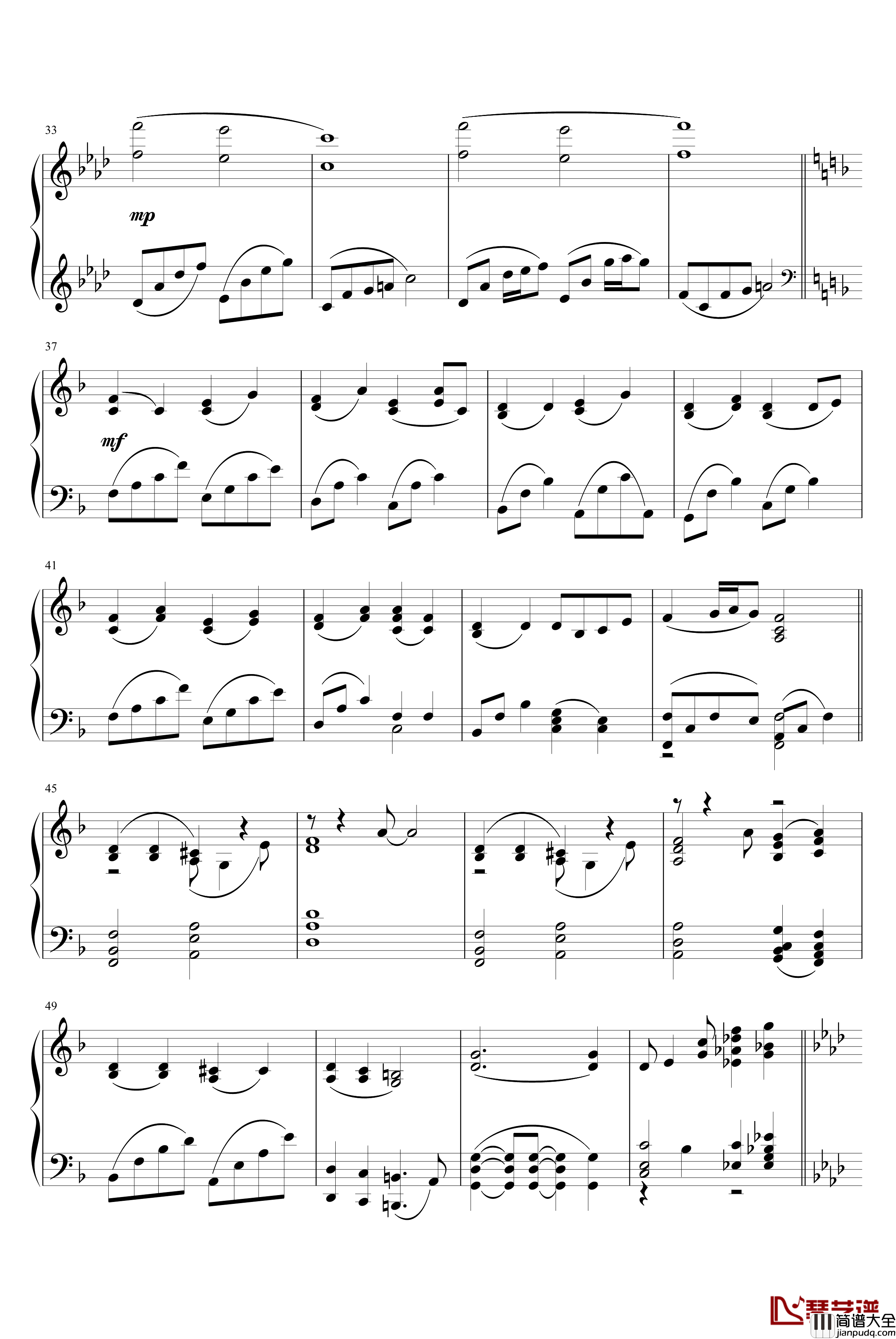 最高の片想い钢琴谱_动漫影视