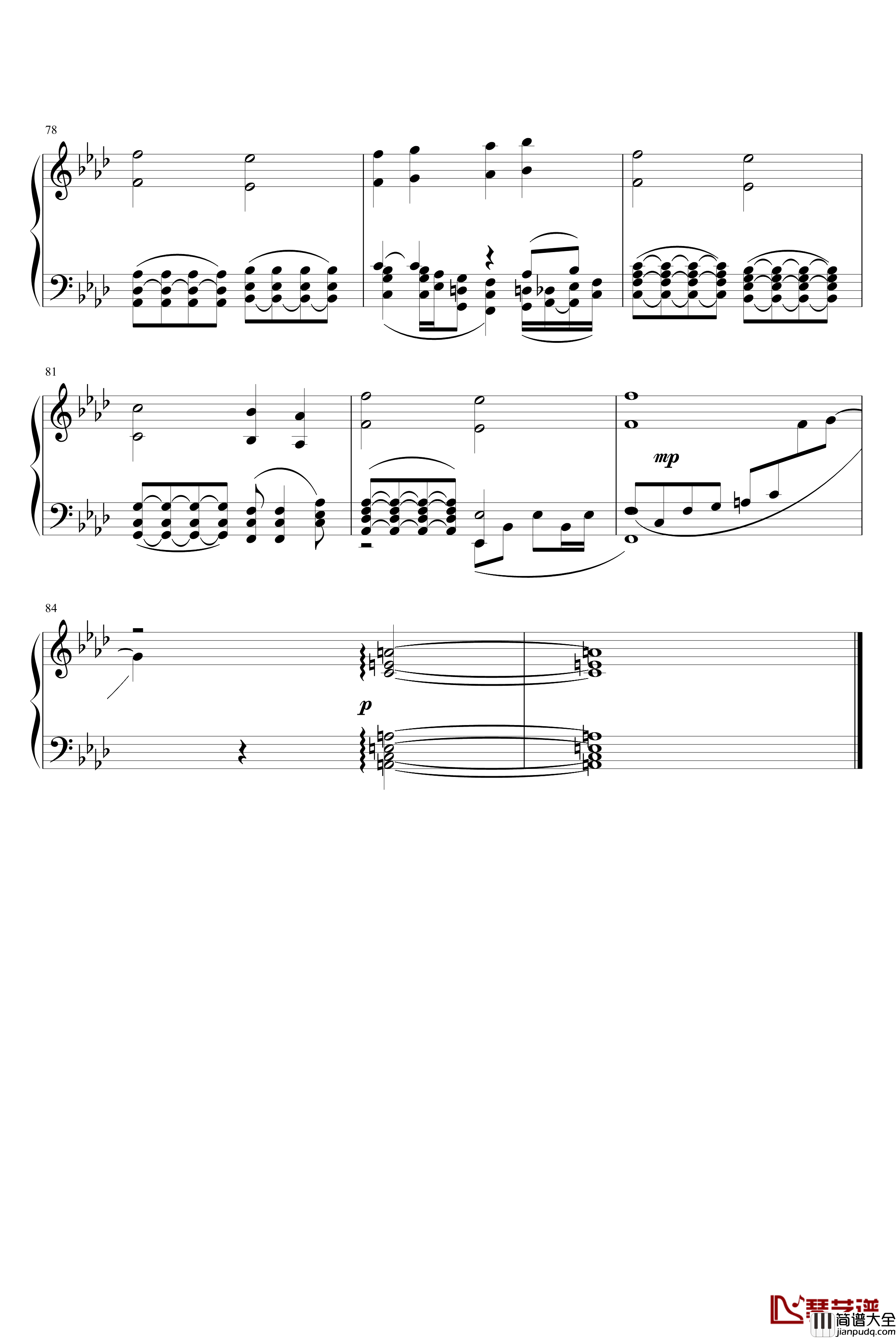 最高の片想い钢琴谱_动漫影视