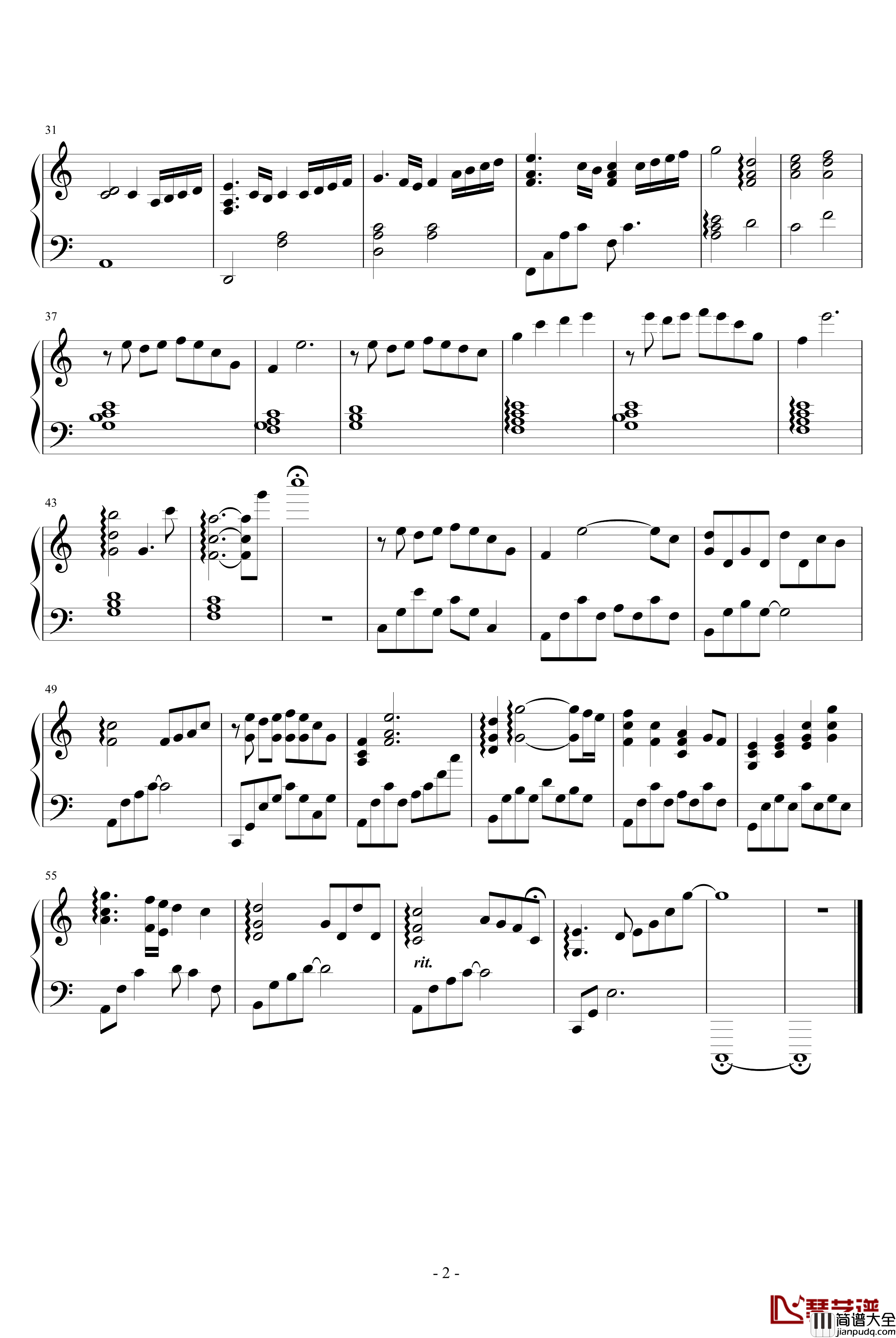 素直な気持ち钢琴谱_求婚大作战