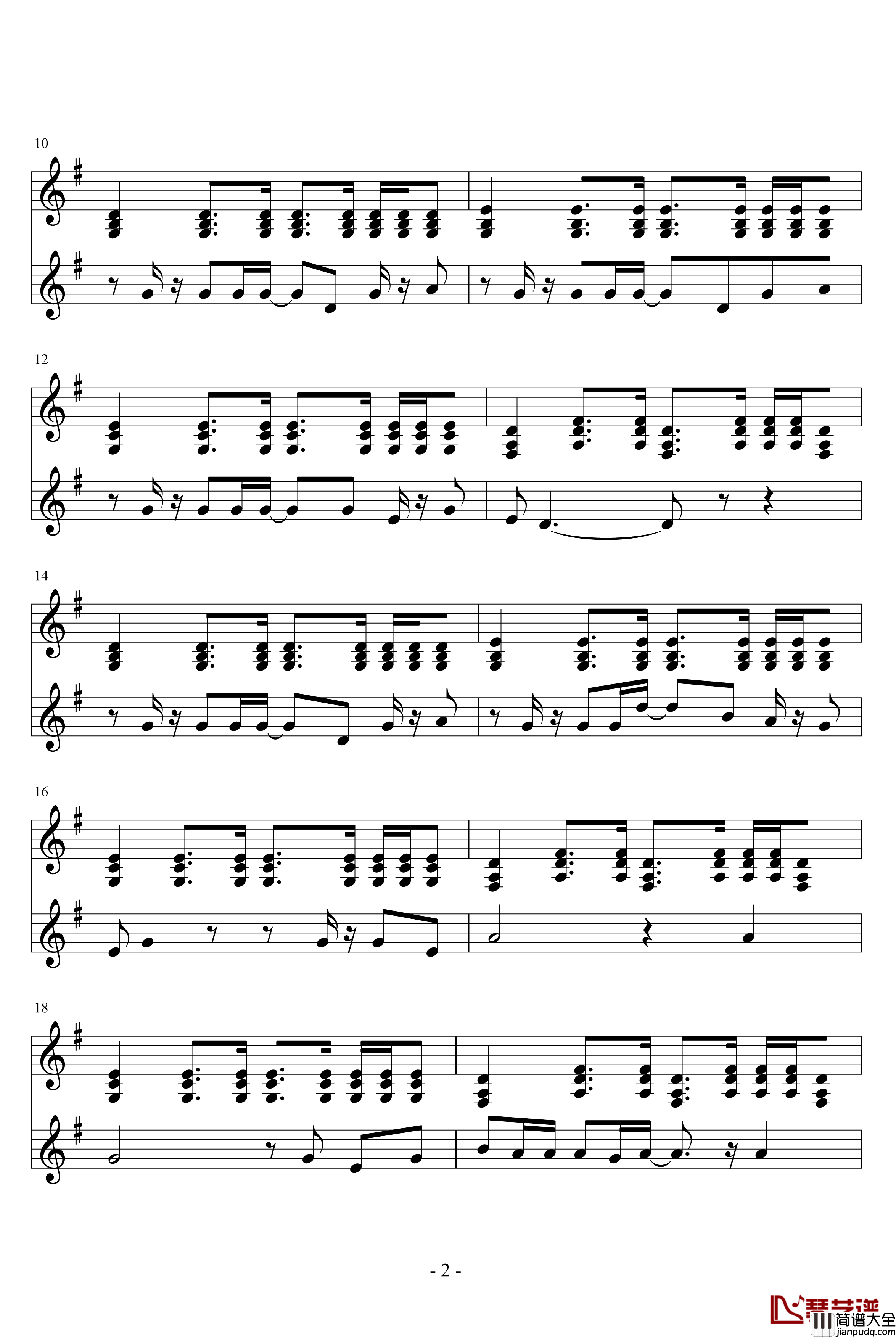 想你钢琴谱_吉他弹唱版谱_陈宇喆