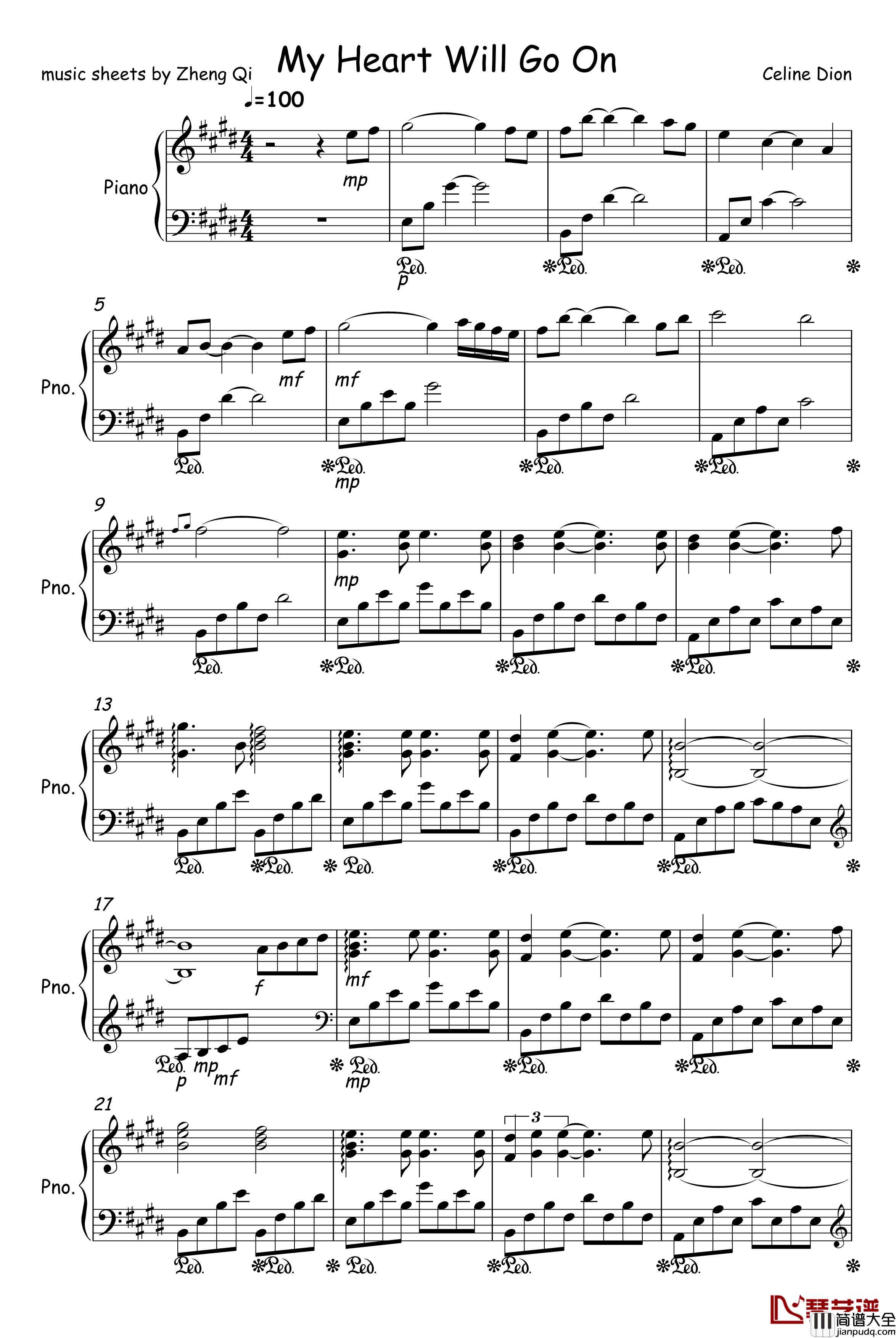 My_Heart_Will_Go_On钢琴谱_苦后甘甜版_Celine_Dion