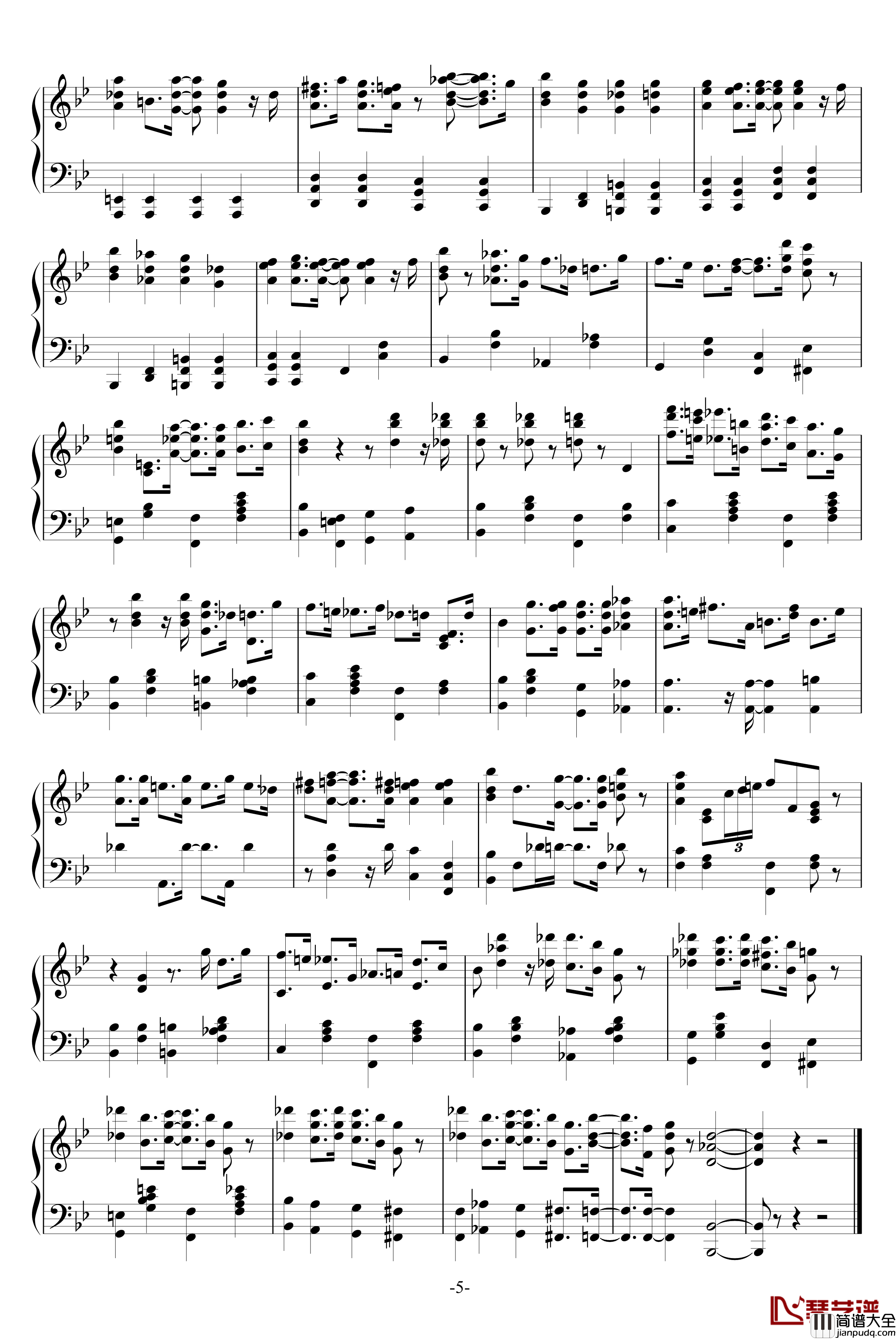 BIG_foot_HAM钢琴谱_海上钢琴师