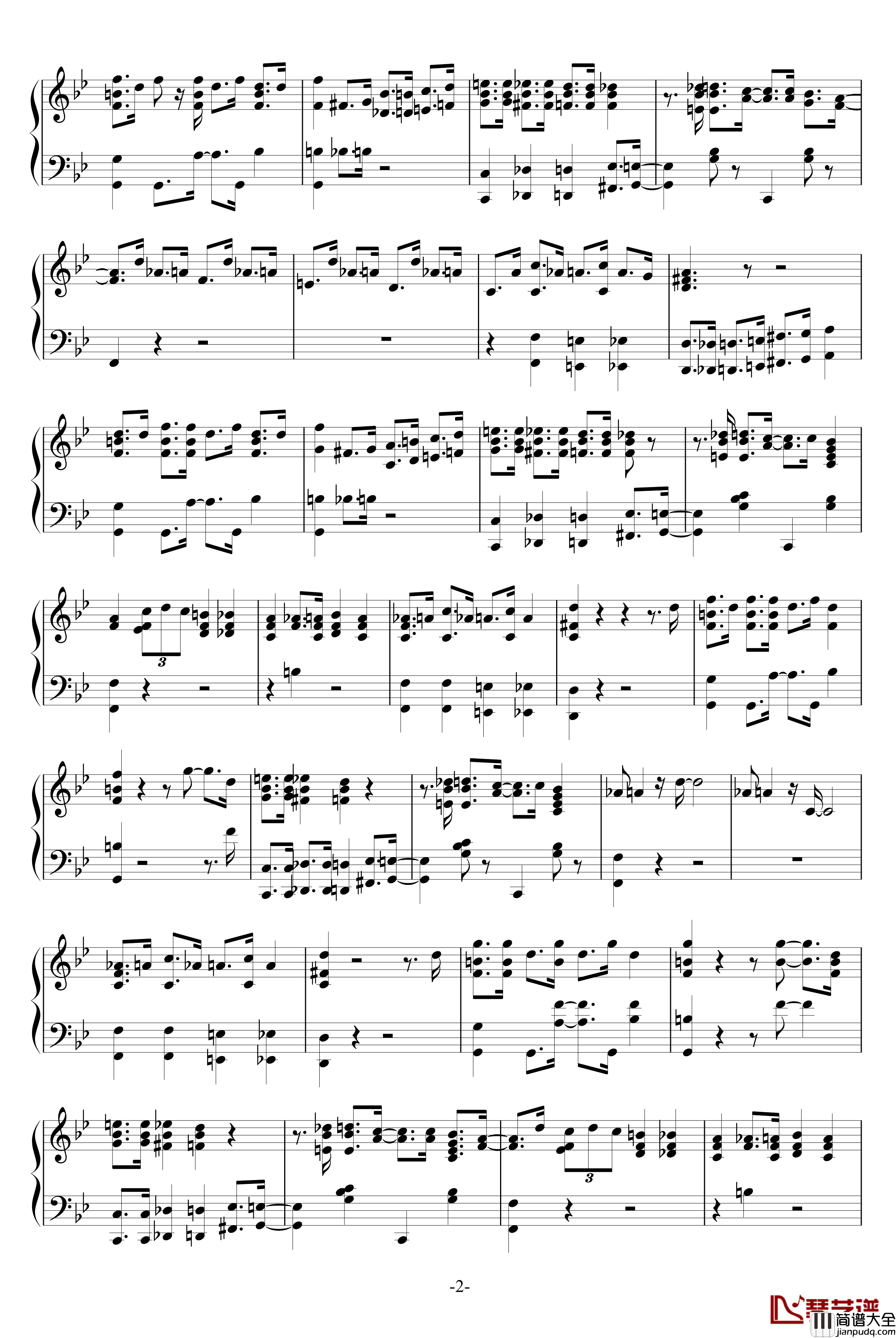 BIG_foot_HAM钢琴谱_海上钢琴师