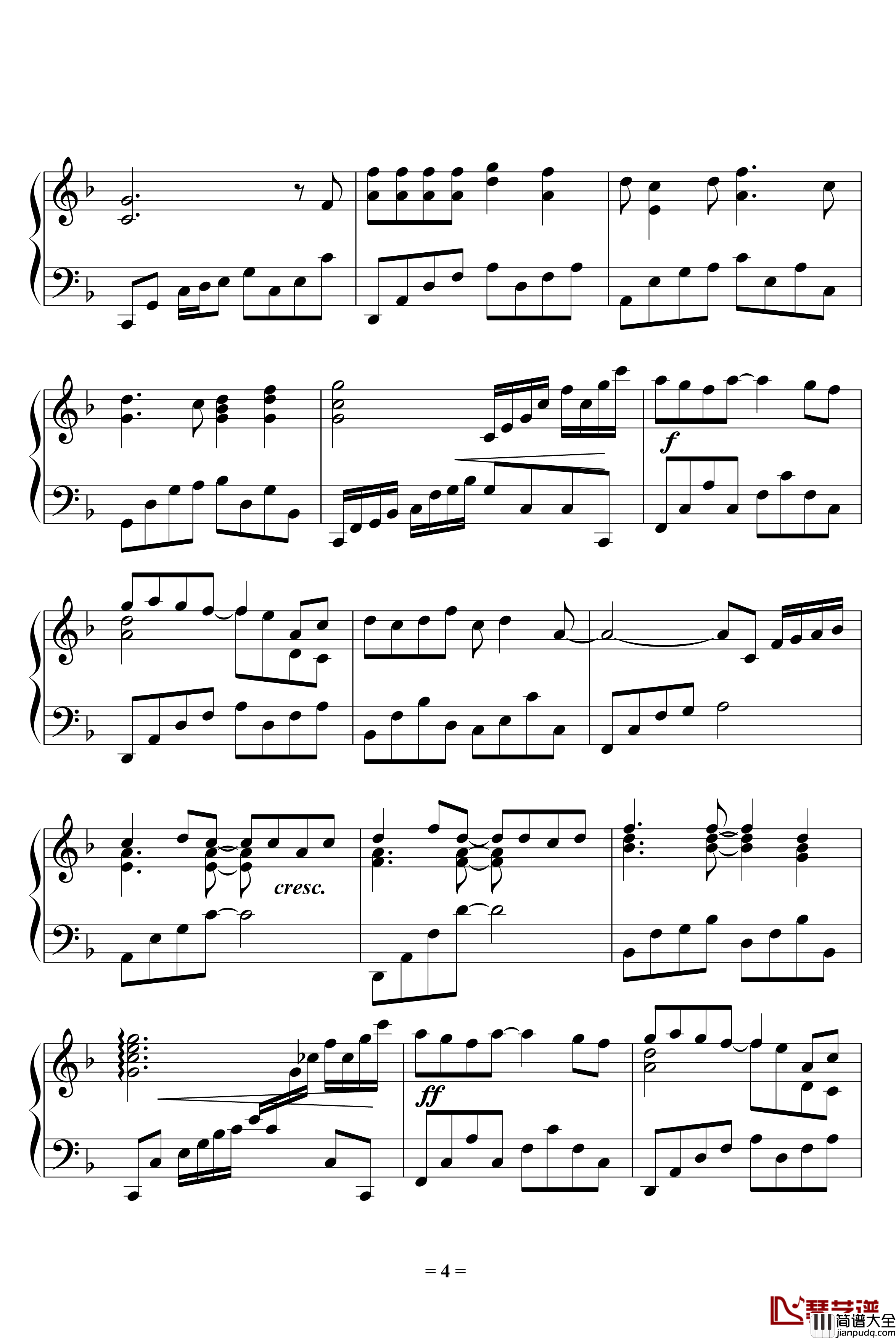 祝你一路顺风钢琴谱_吴奇隆