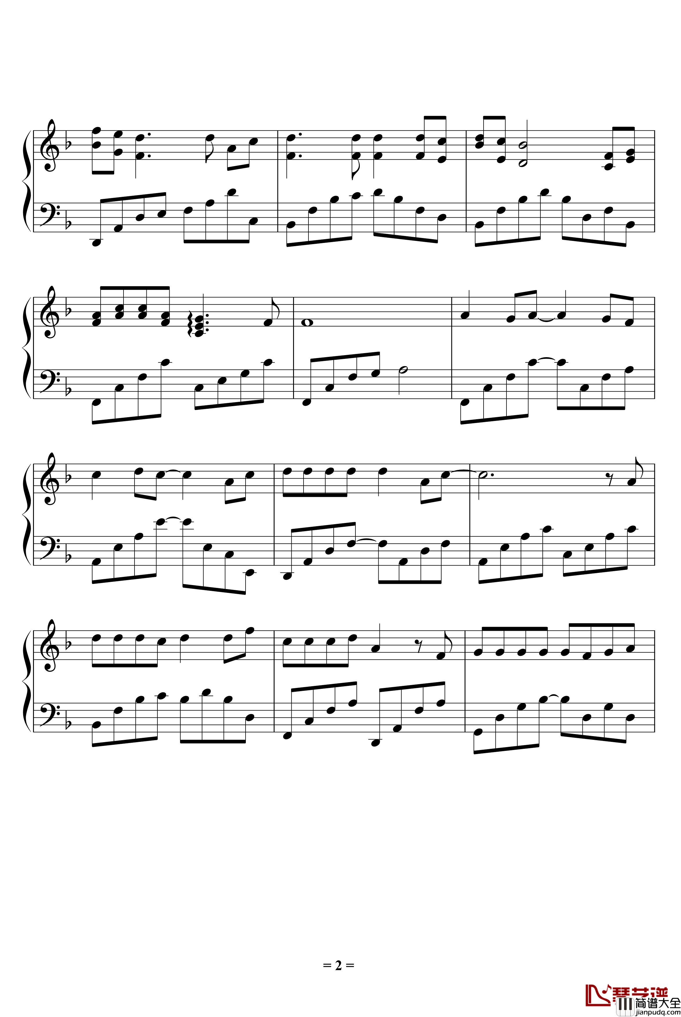 祝你一路顺风钢琴谱_吴奇隆