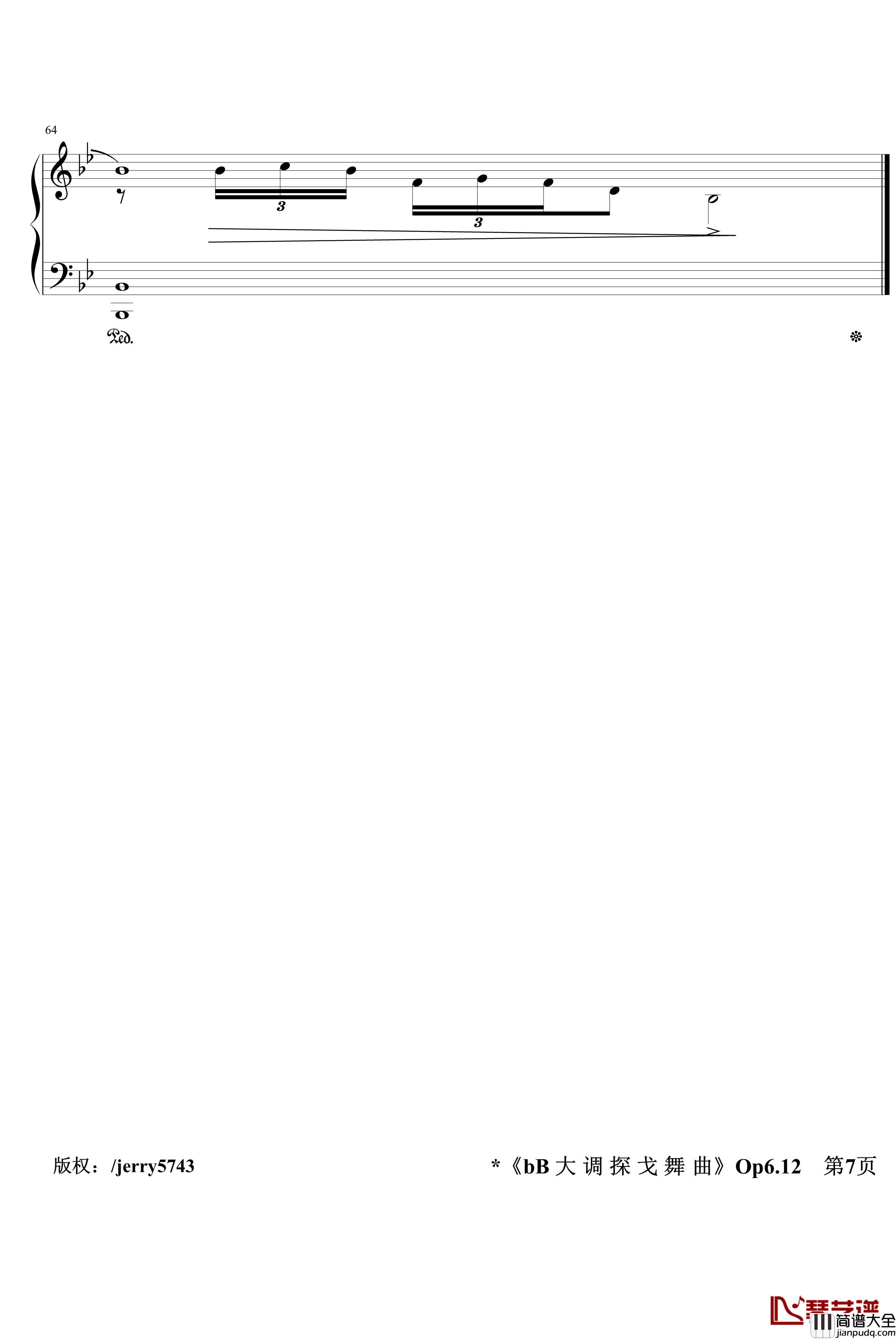 宜春令钢琴谱_bB大调探戈舞曲Op6.12_中国风_jerry5743