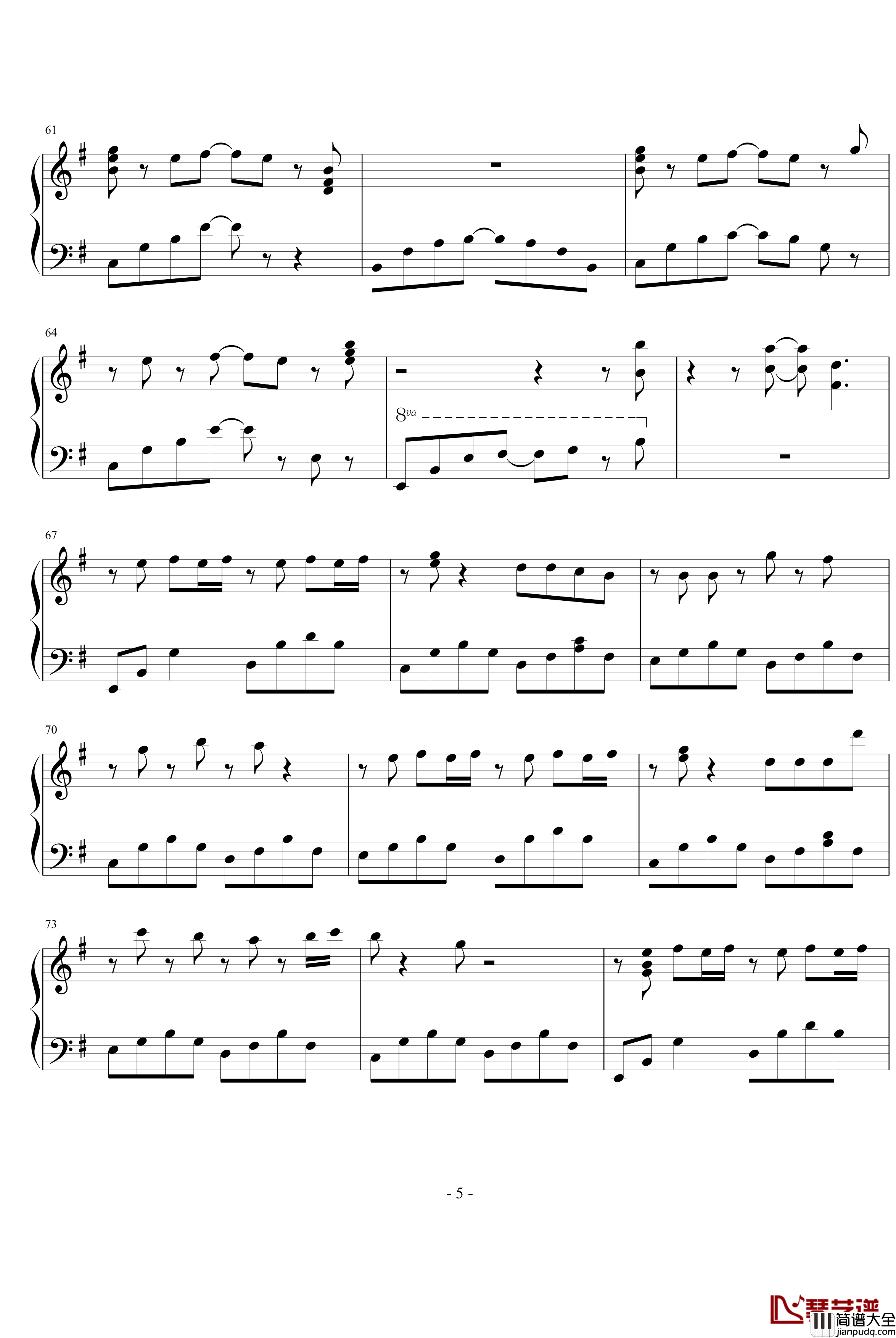 花葬钢琴谱_L'ArcenCiel_彩虹乐队