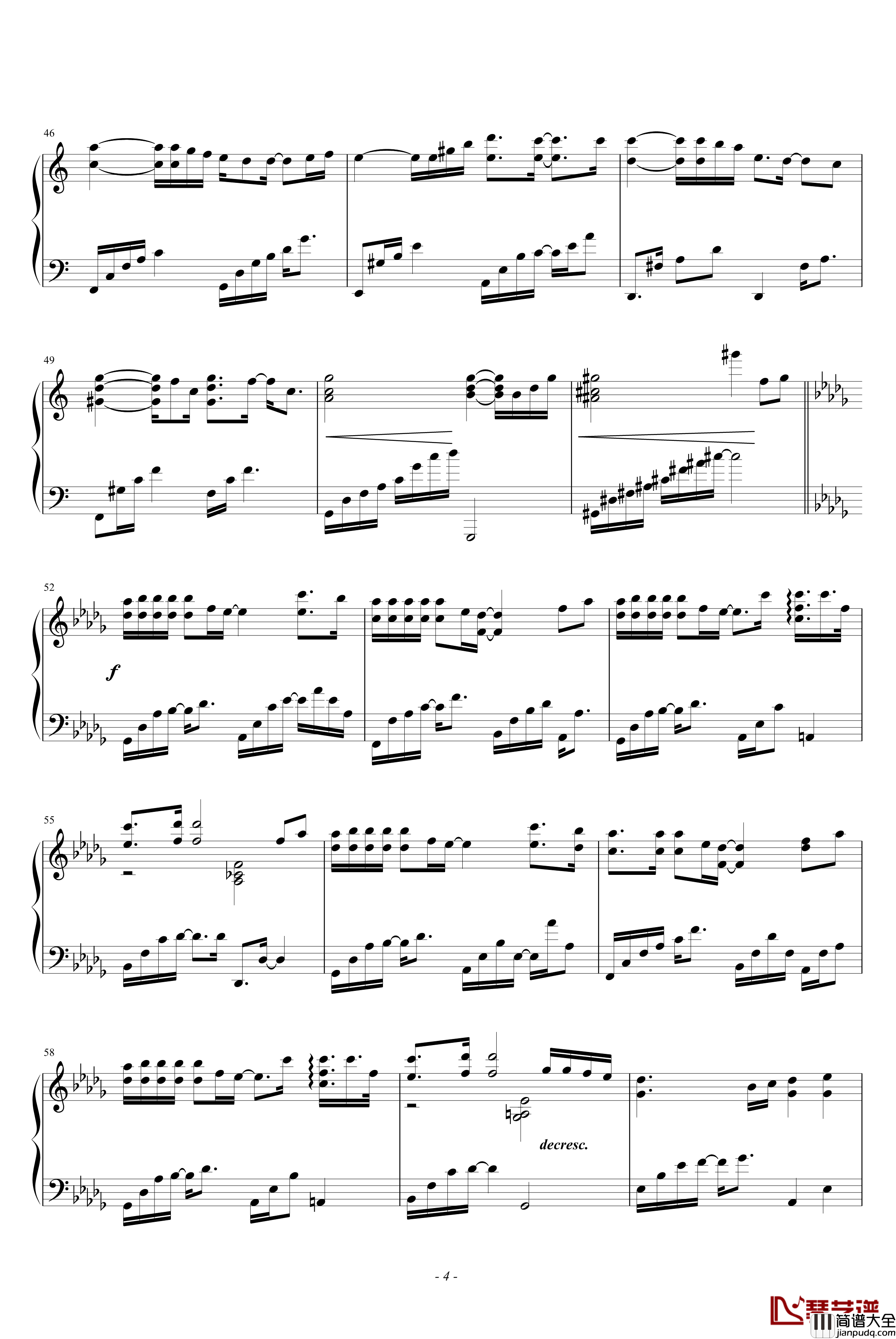 爱しているから钢琴谱_韩日剧