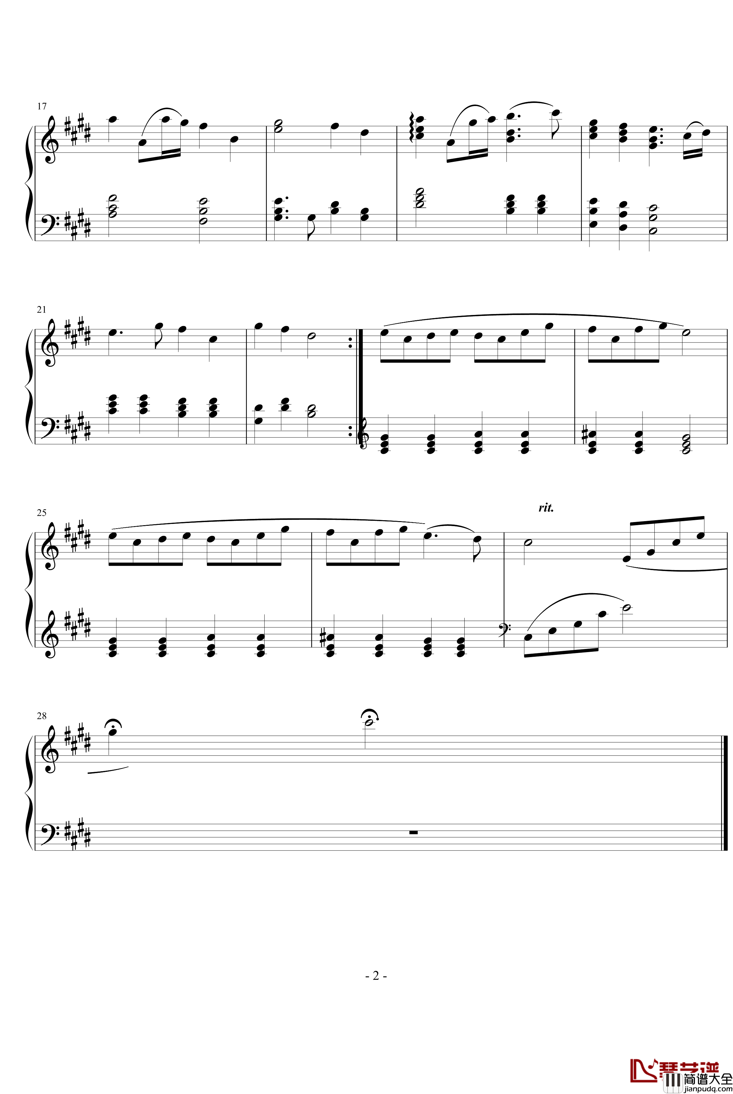 款款柔情钢琴谱_班得瑞_Bandari