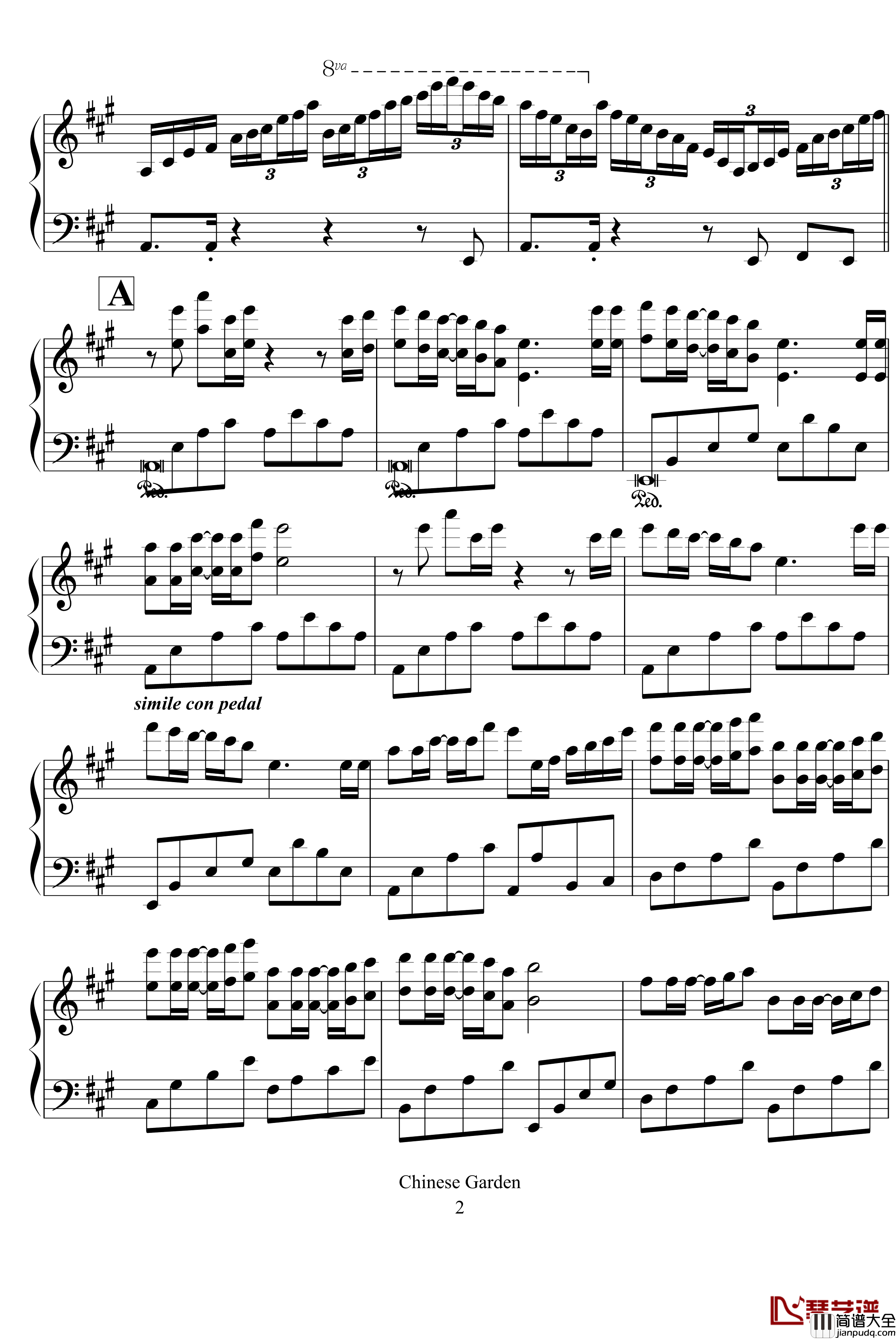 魅力东方情钢琴谱_克莱德曼