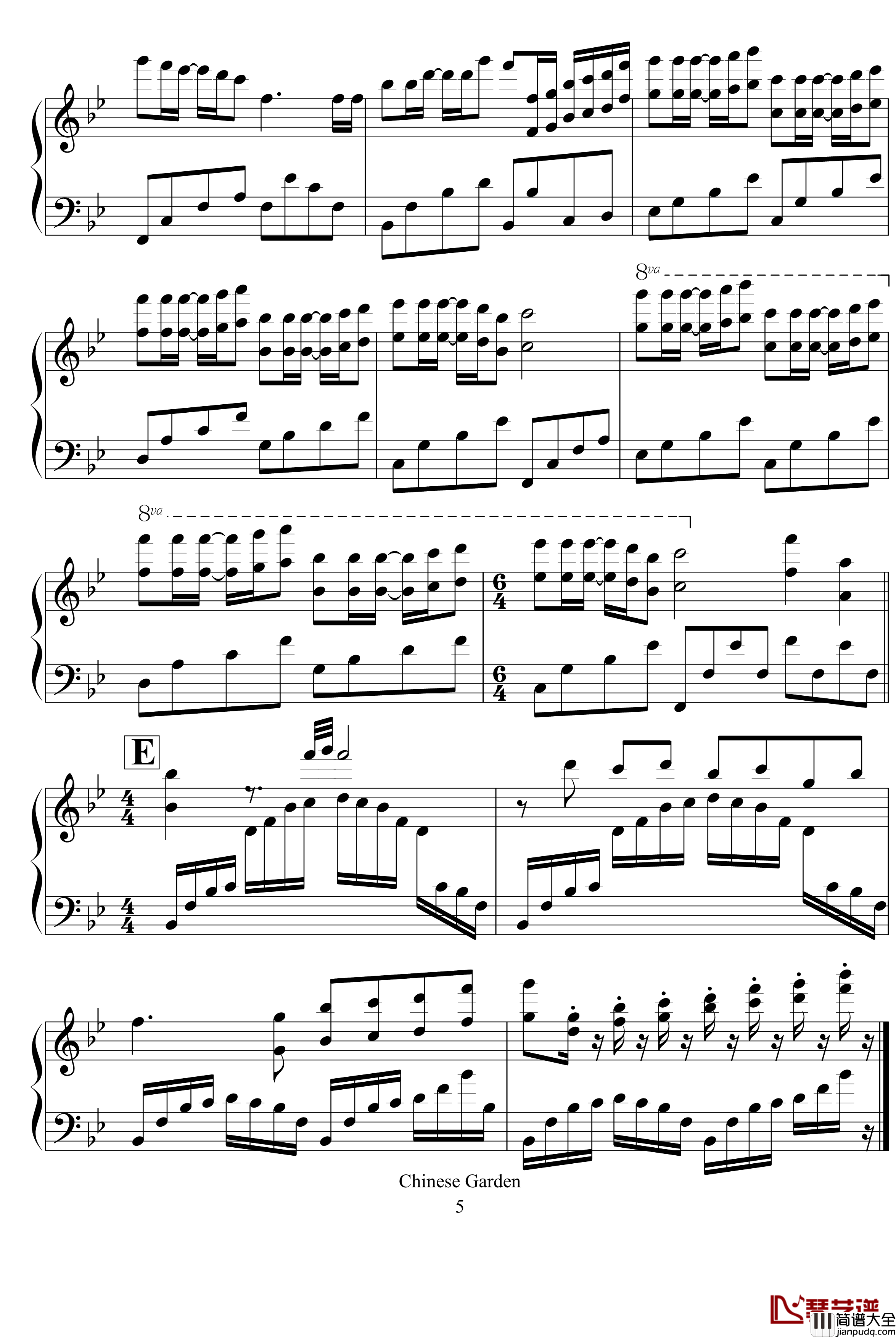 魅力东方情钢琴谱_克莱德曼