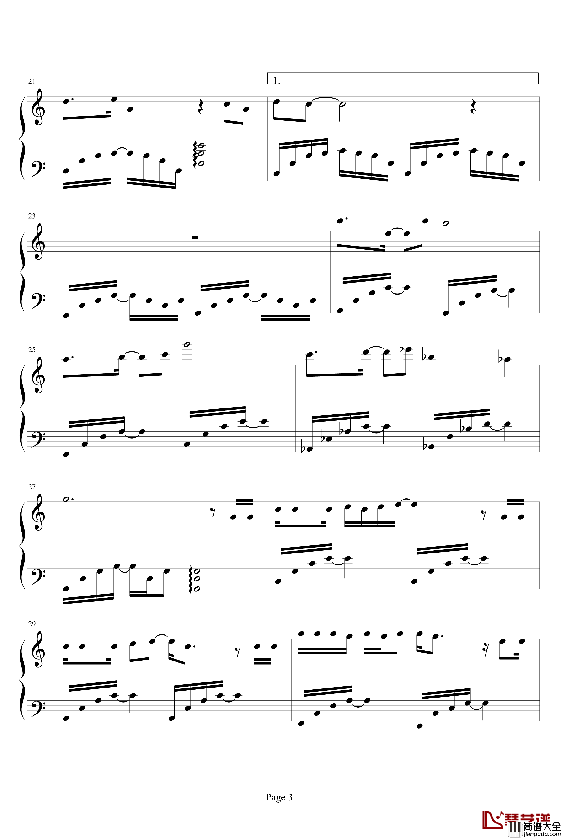 相遇的魔咒钢琴谱_张嘉倪